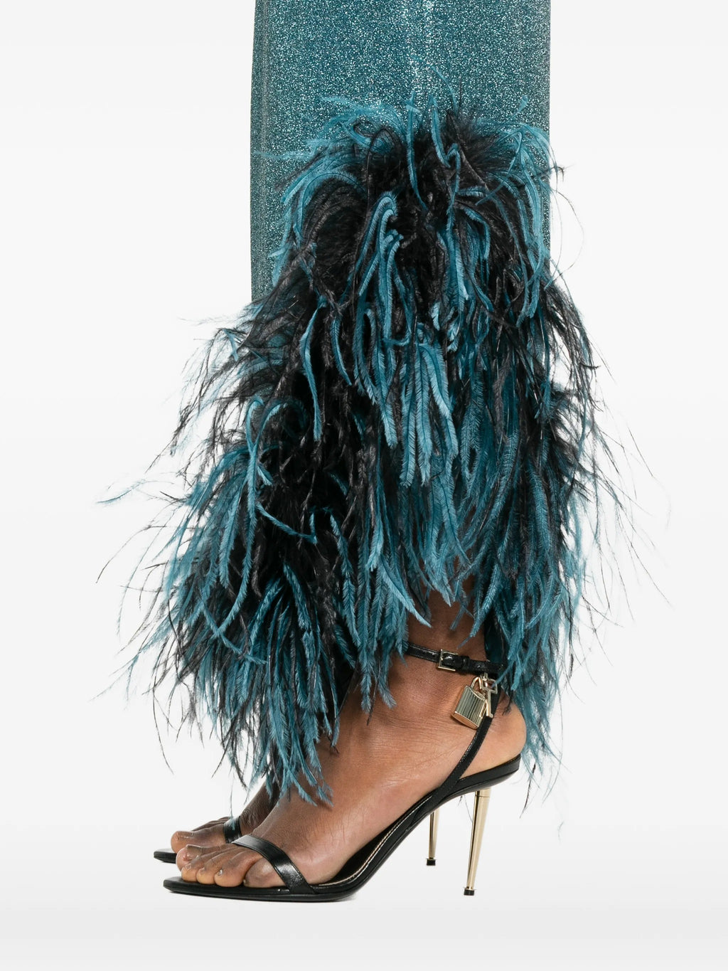 LUMIERE PLUMAGE TURTLENECK LONG DRESS