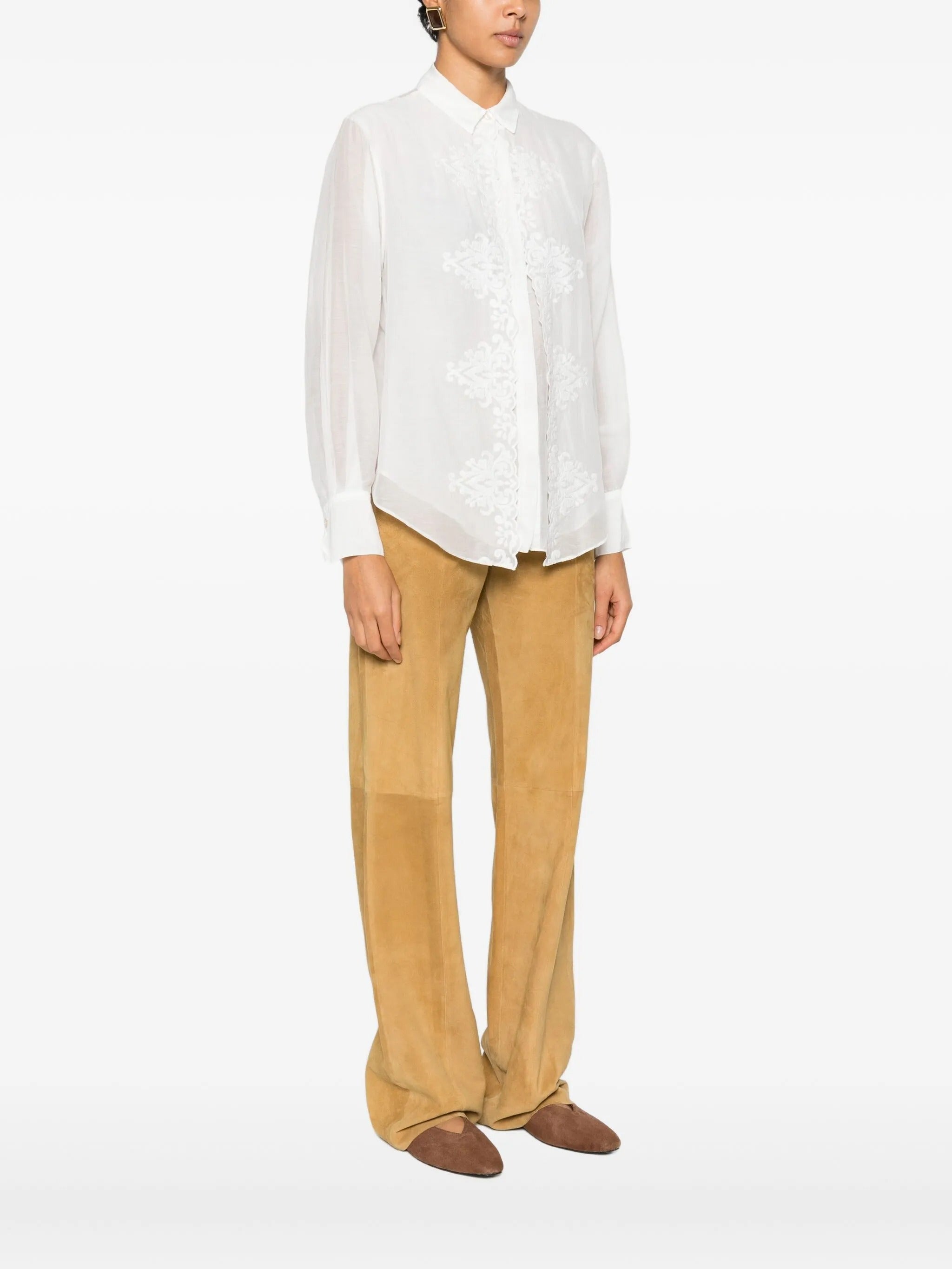 camicia maschile voile co/se ricamato