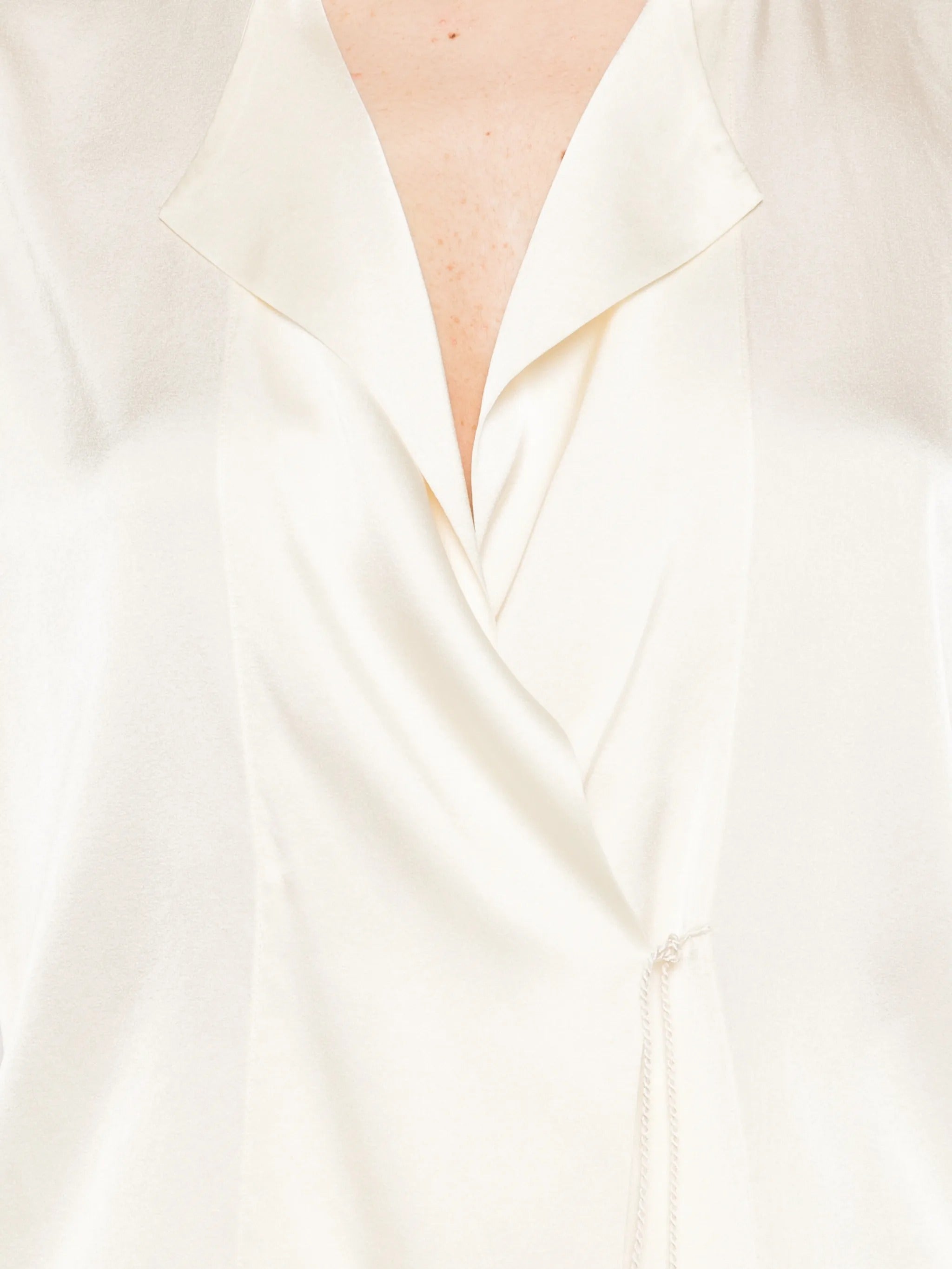 camicia incrociata raso seta stretch shiny