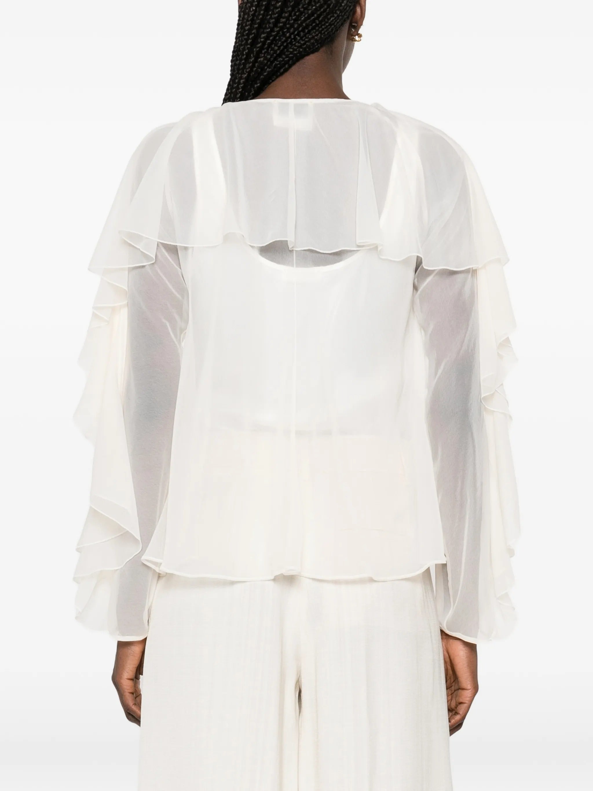 camicia volants contemporary chiffon