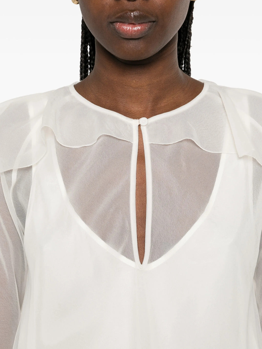 camicia volants contemporary chiffon
