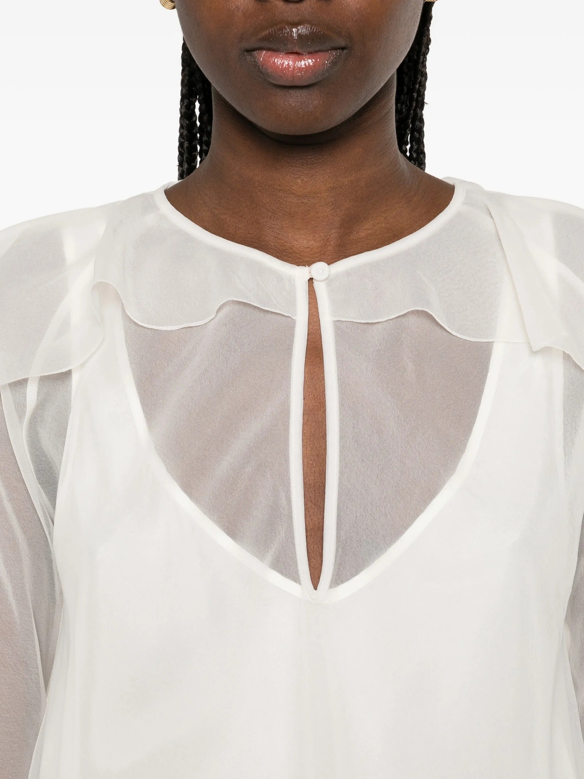 camicia volants contemporary chiffon