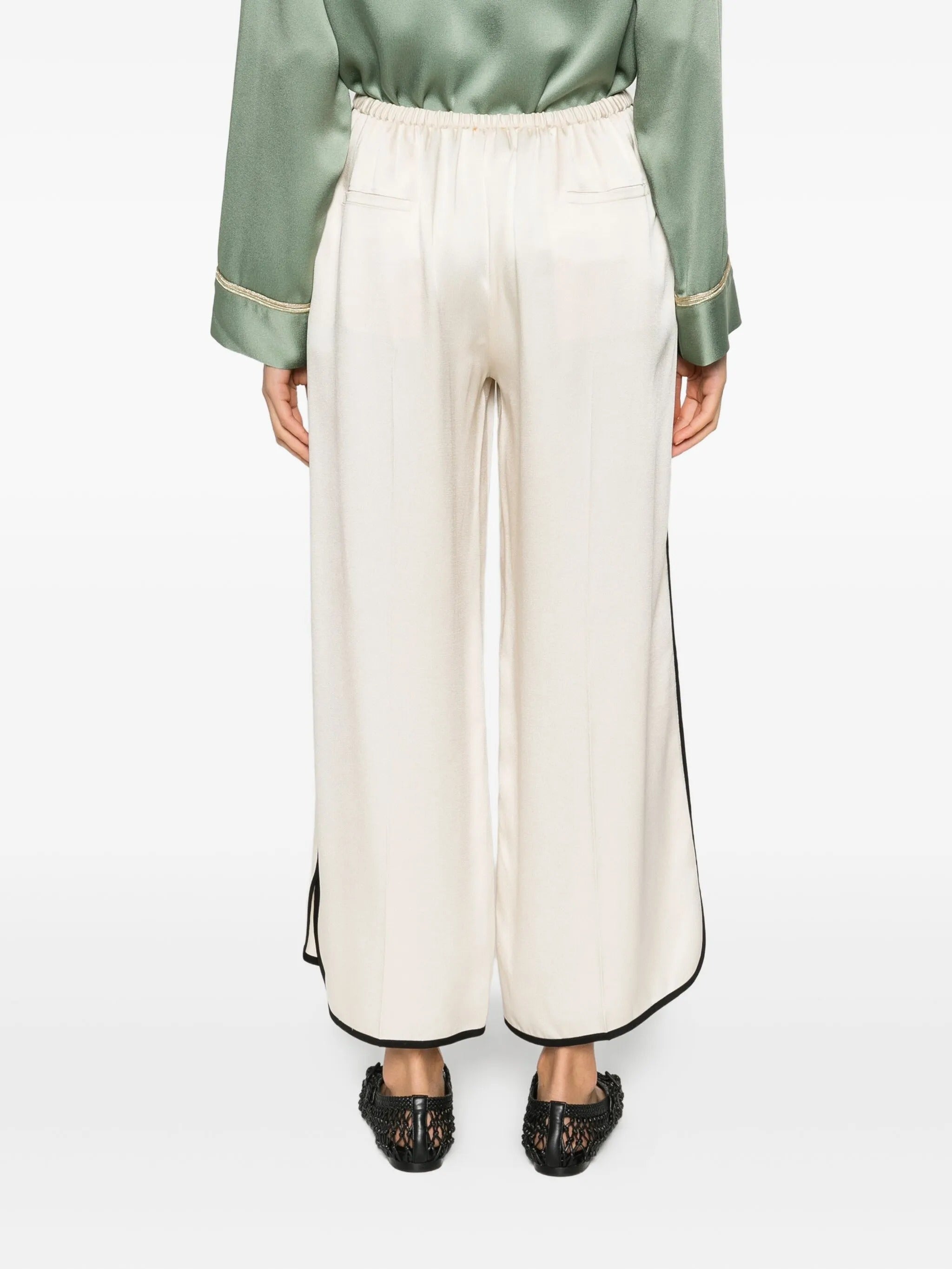 pantalone cropped shiny envers satin