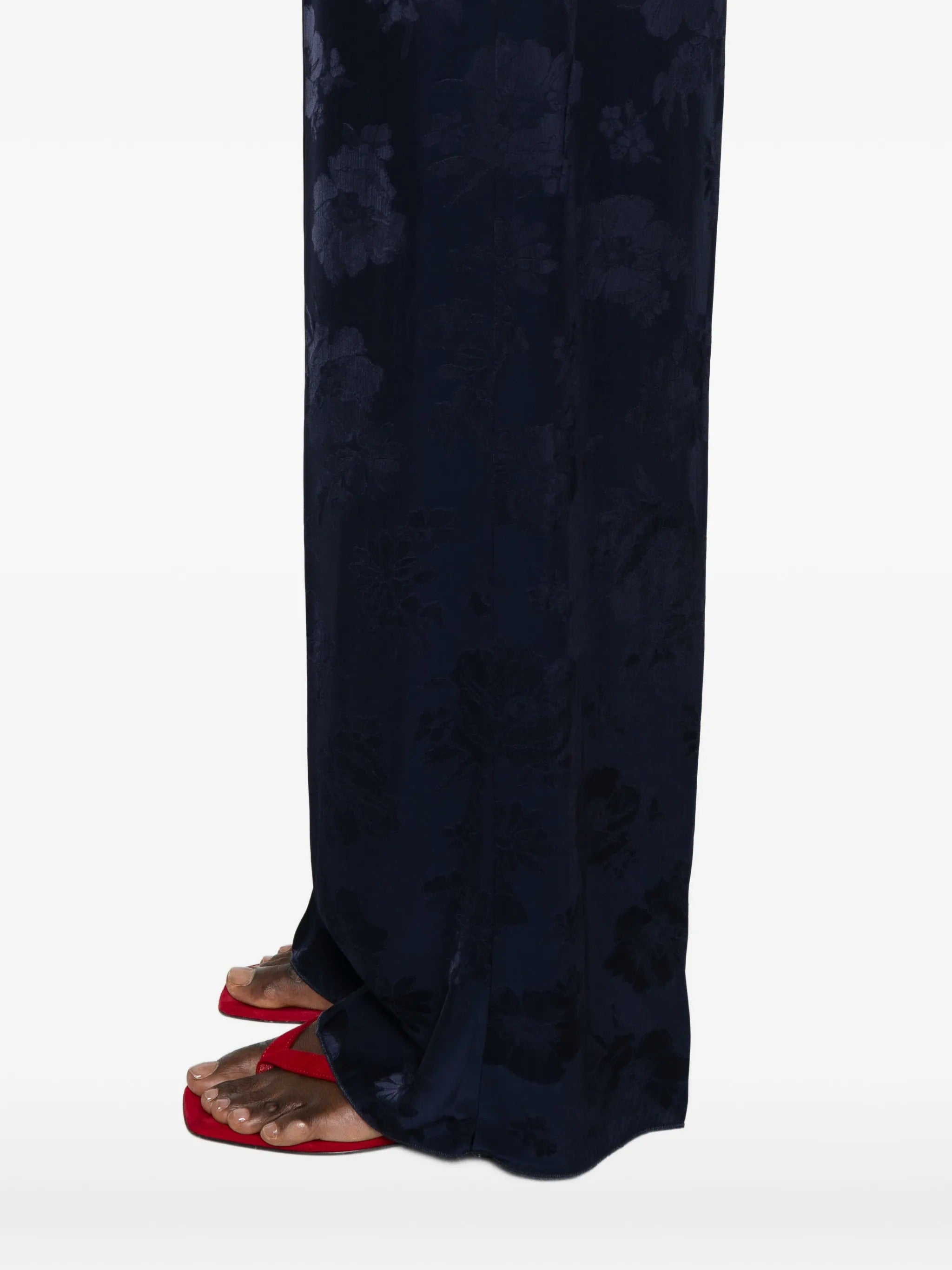 pantalone vita alta jaquard fluido bouquet