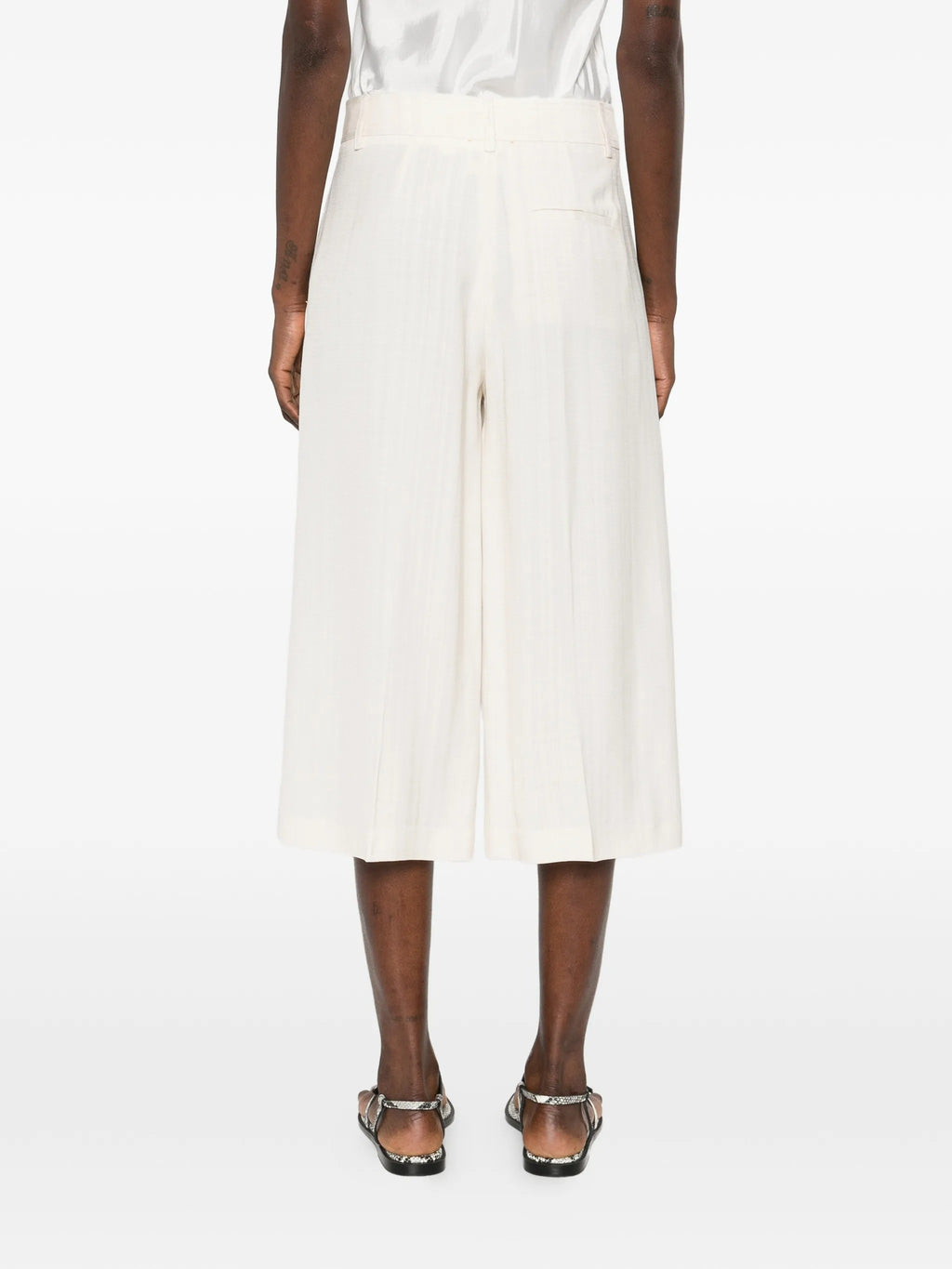 pantalone cropped hopsack viscosa