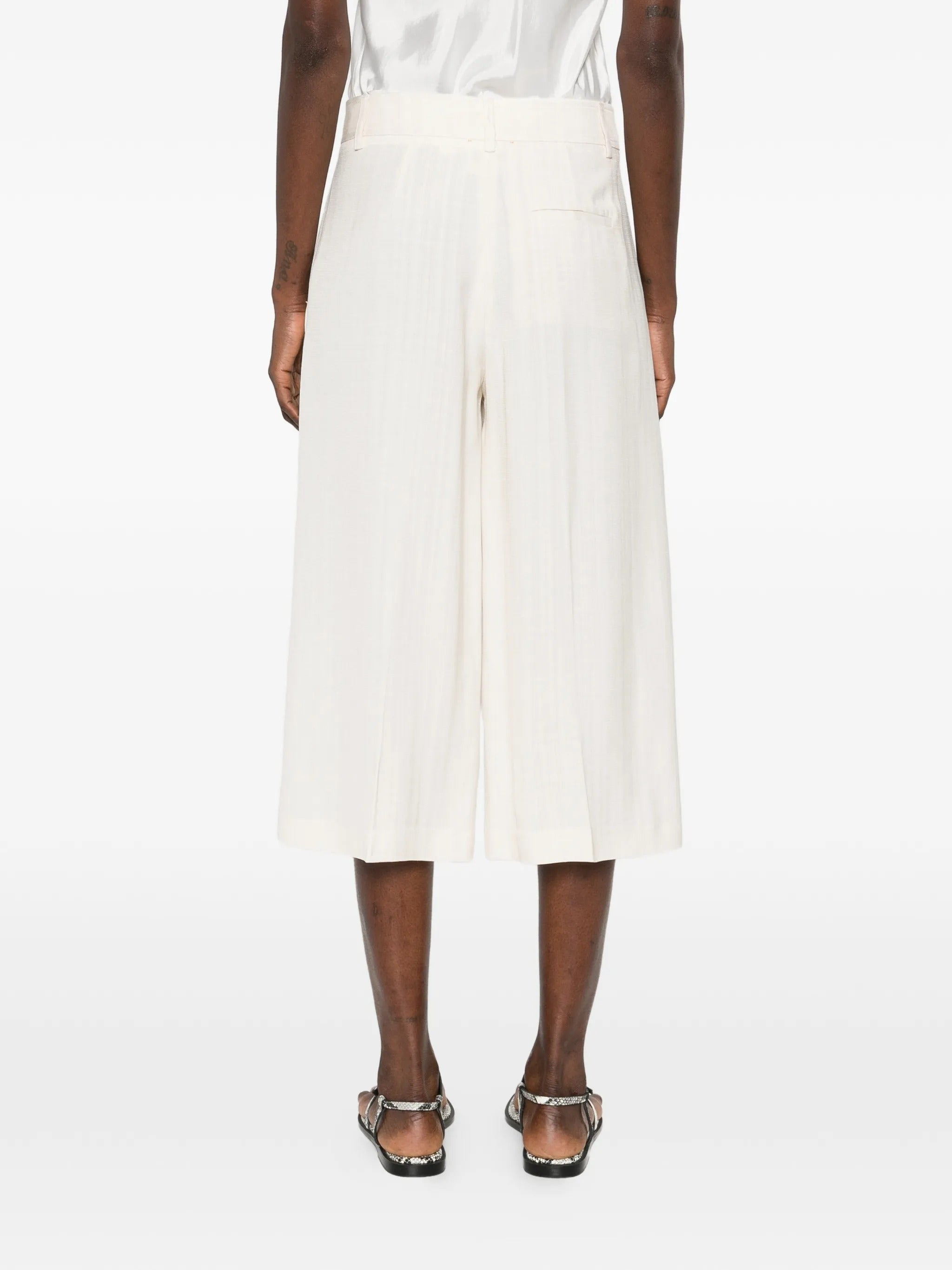 pantalone cropped hopsack viscosa