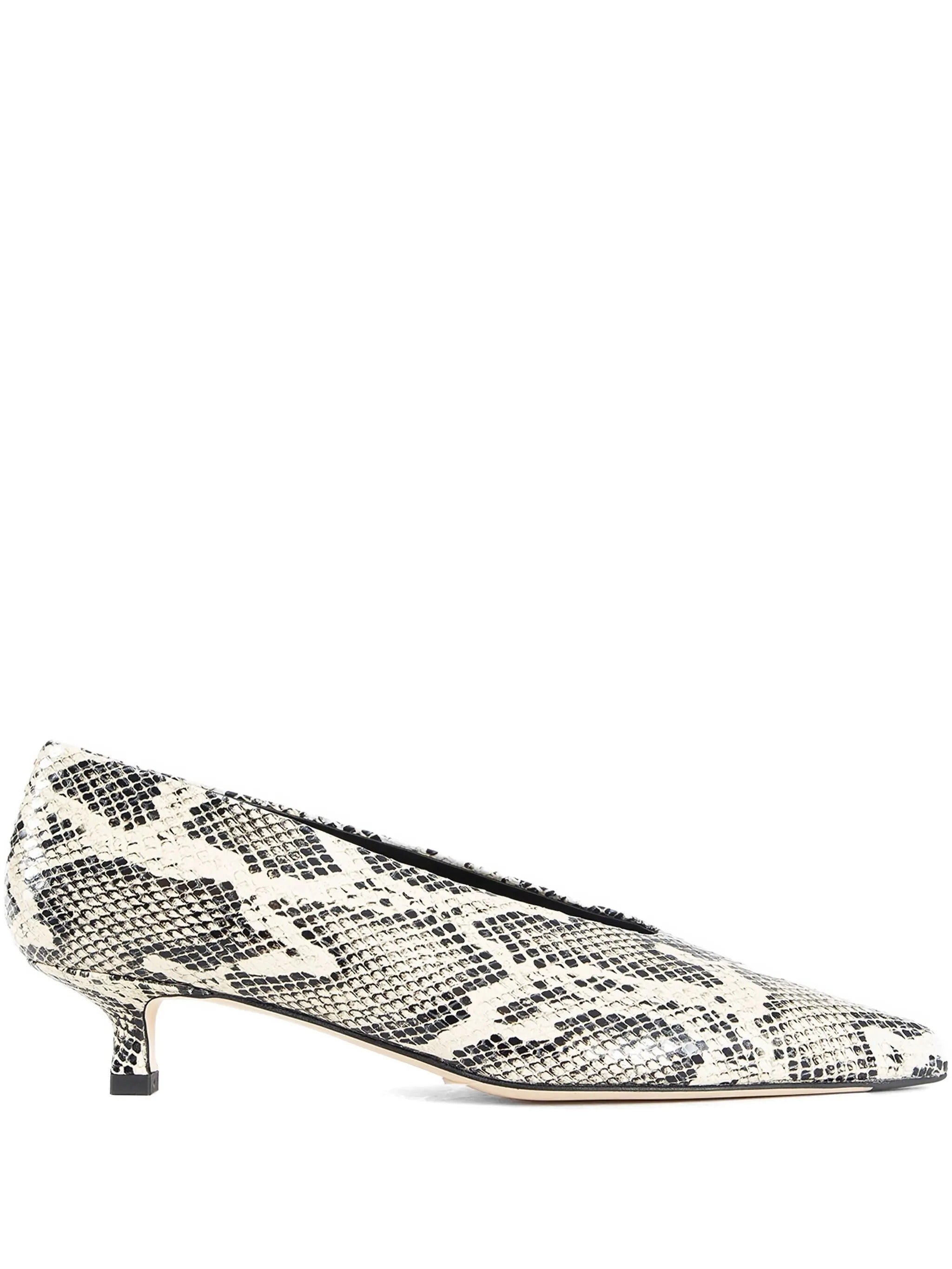 CLARA SNAKE PRINT CALF LEATHER CREAMY