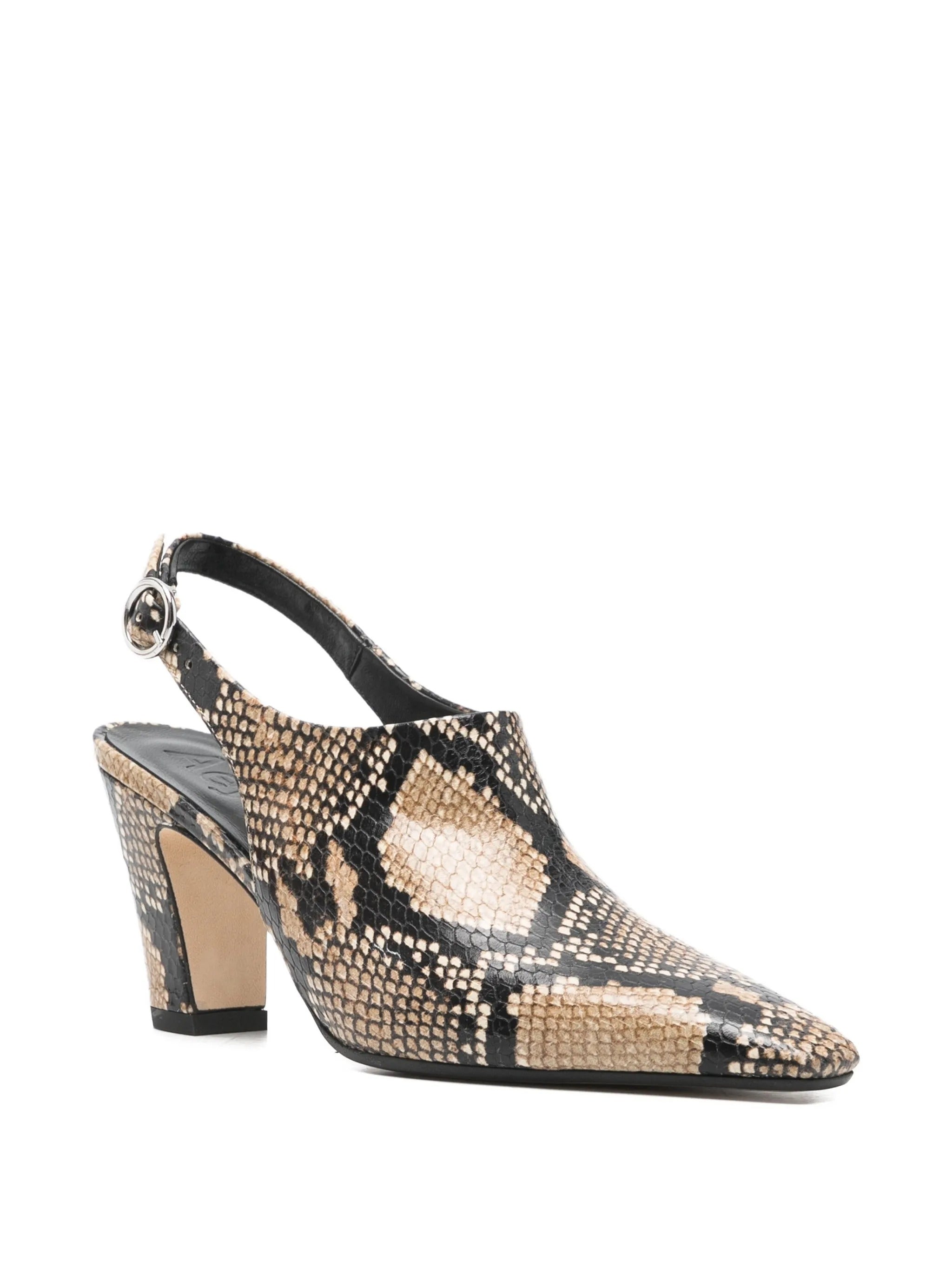 MAUDE SNAKE PRINT CALF LEATHER HAZELNUT