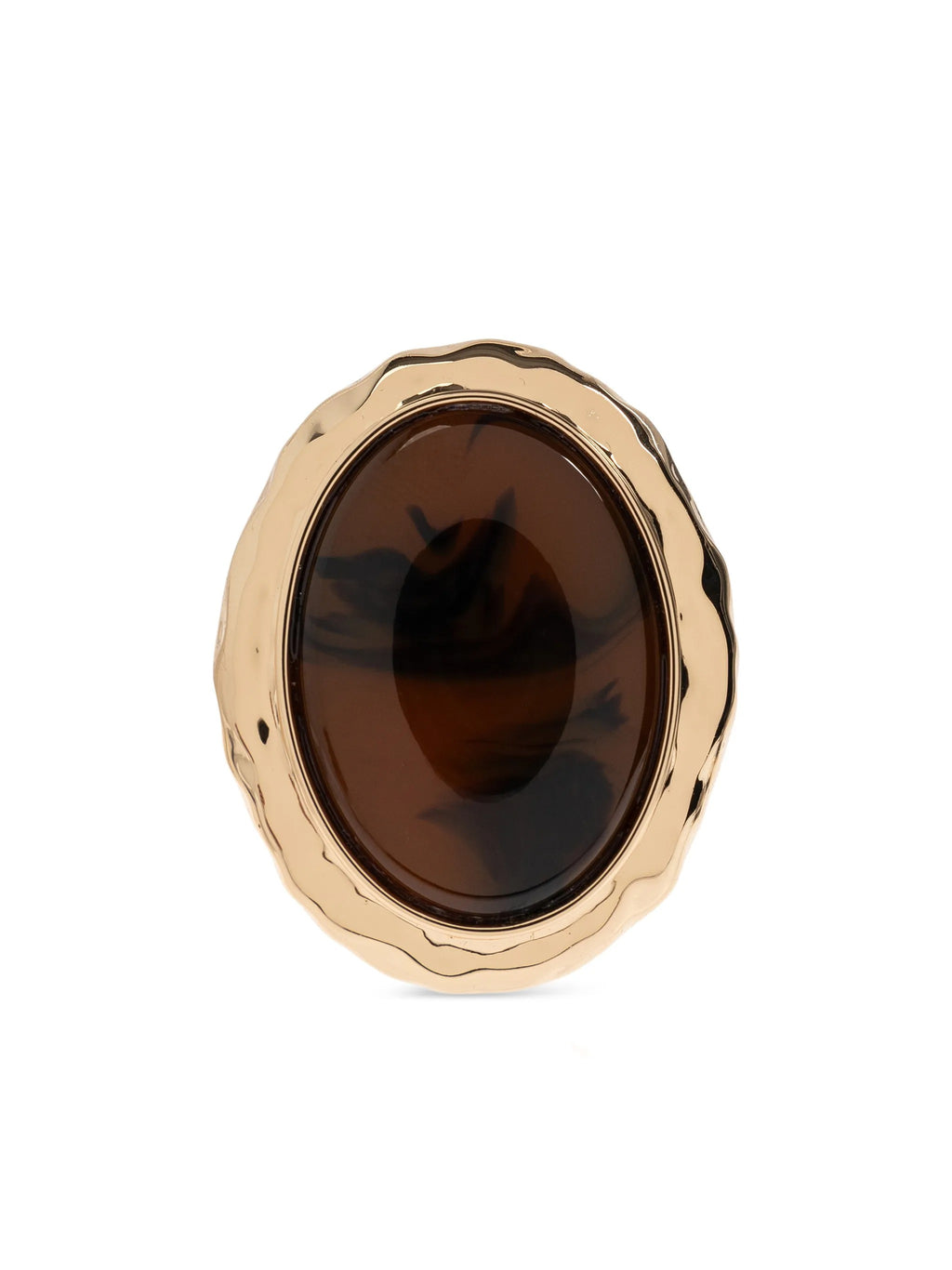 HAMMERED GOLD TIGER EYE EARRINGS