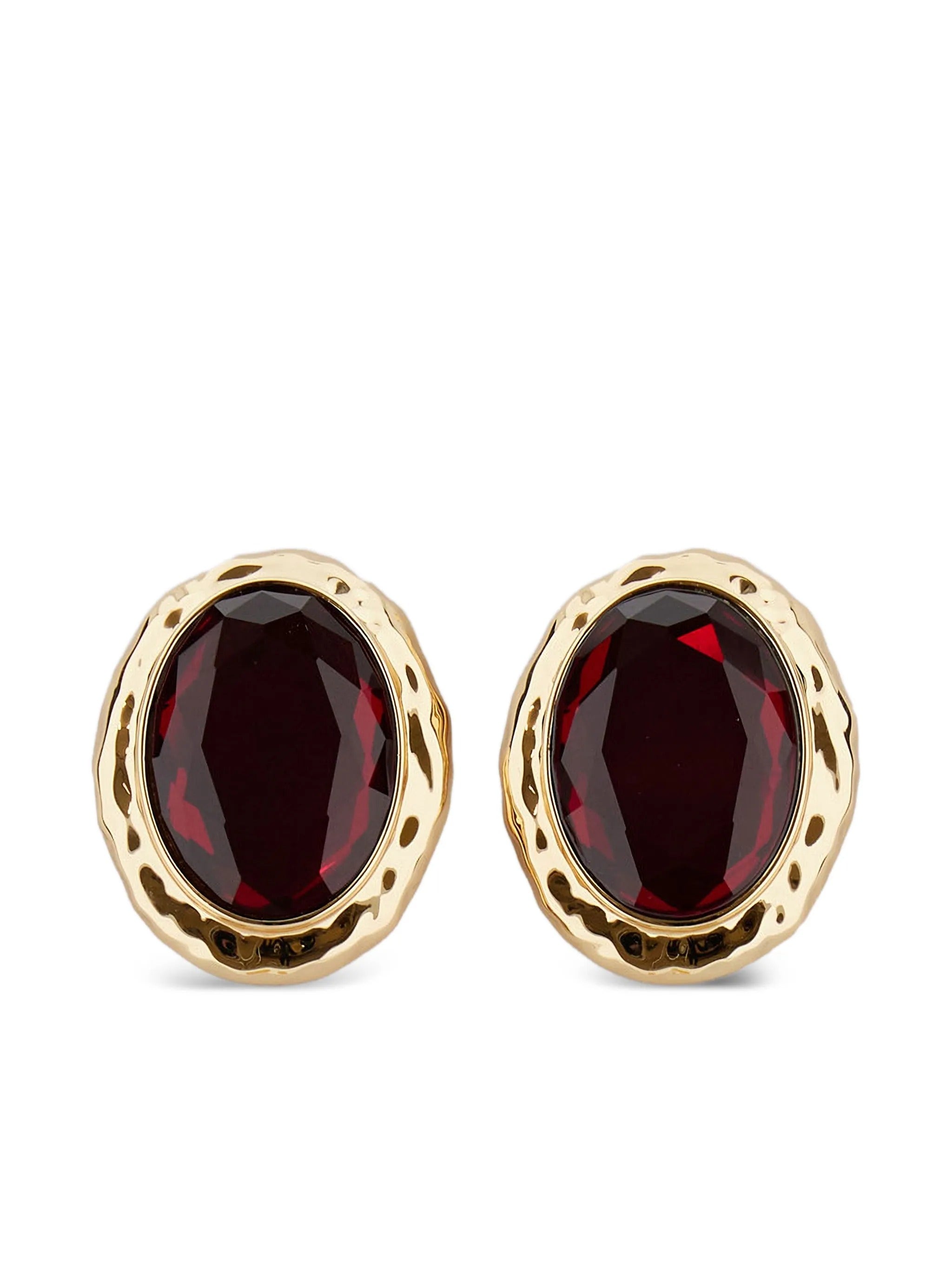 HAMMERED GOLD RED EARRINGS