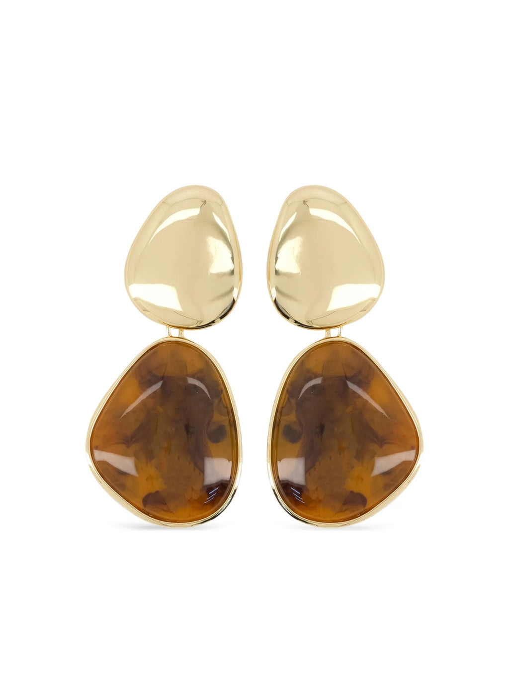 GOLD TIGER EYE TIERED EARRINGS