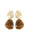 GOLD TIGER EYE TIERED EARRINGS