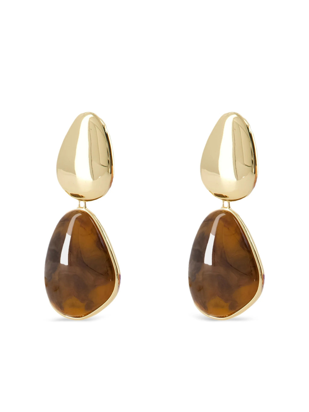 GOLD TIGER EYE TIERED EARRINGS