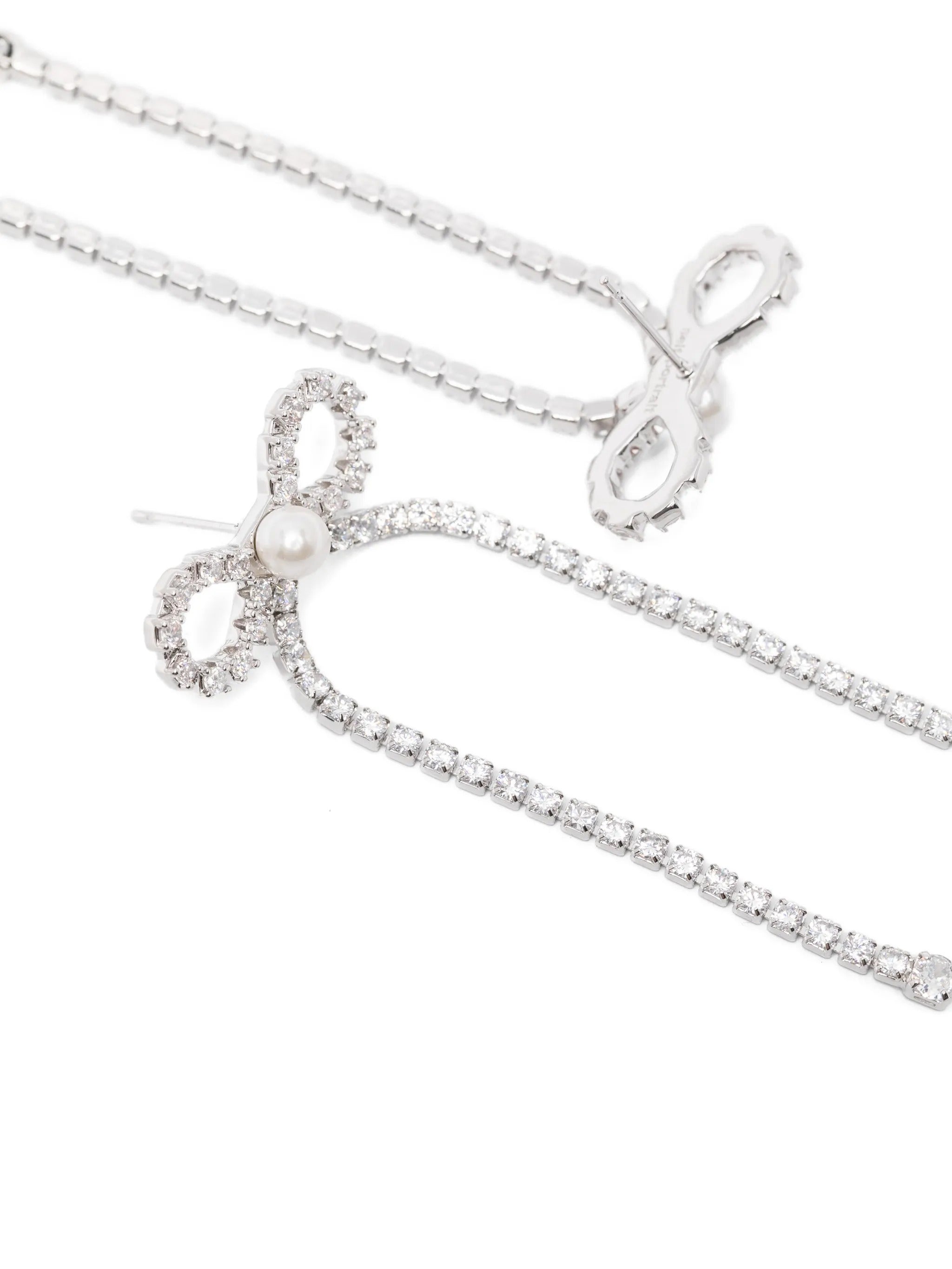 CRYSTAL DROPLET BOW EARRINGS