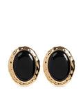 HAMMERED GOLD BLACK EARRINGS