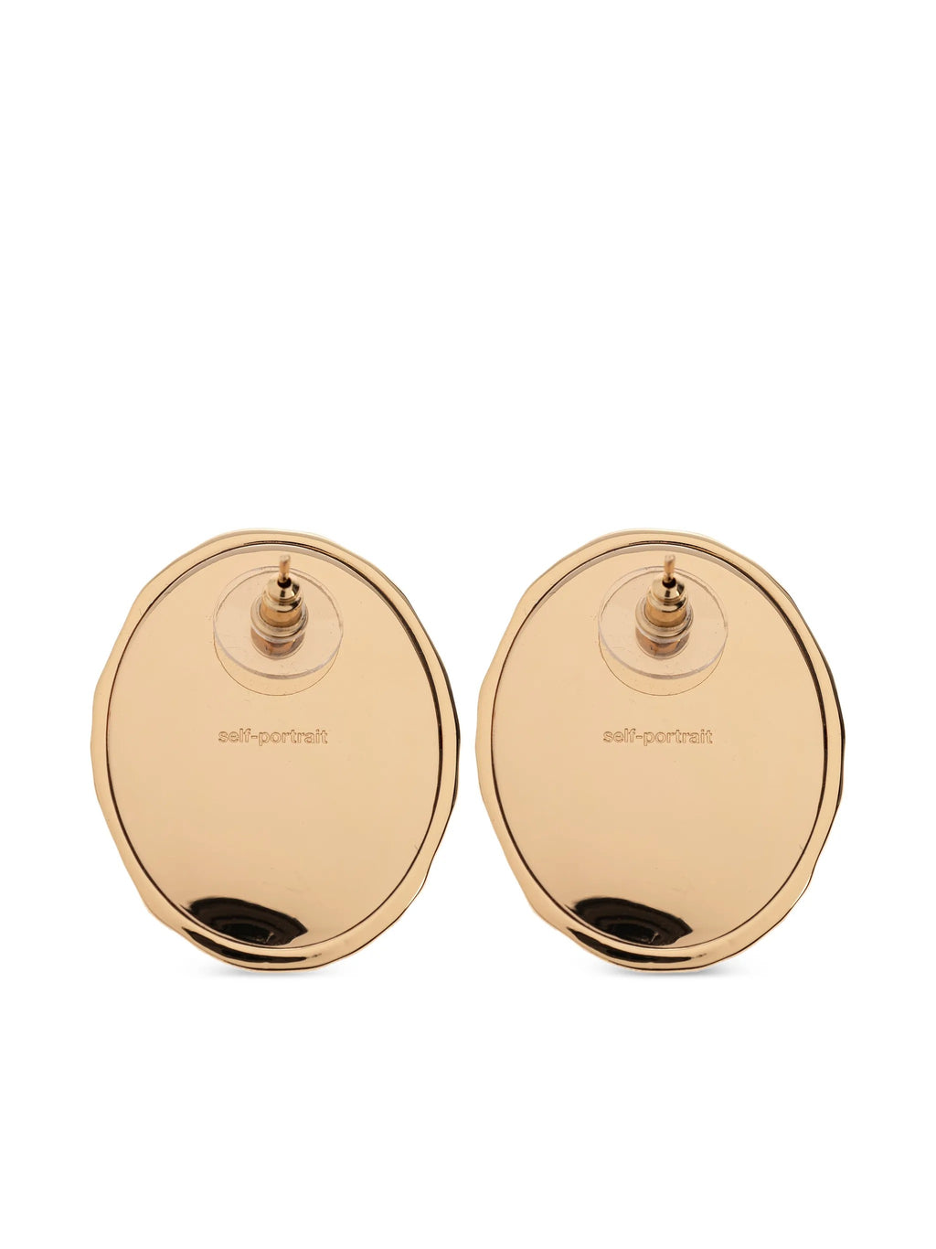 HAMMERED GOLD BLACK EARRINGS