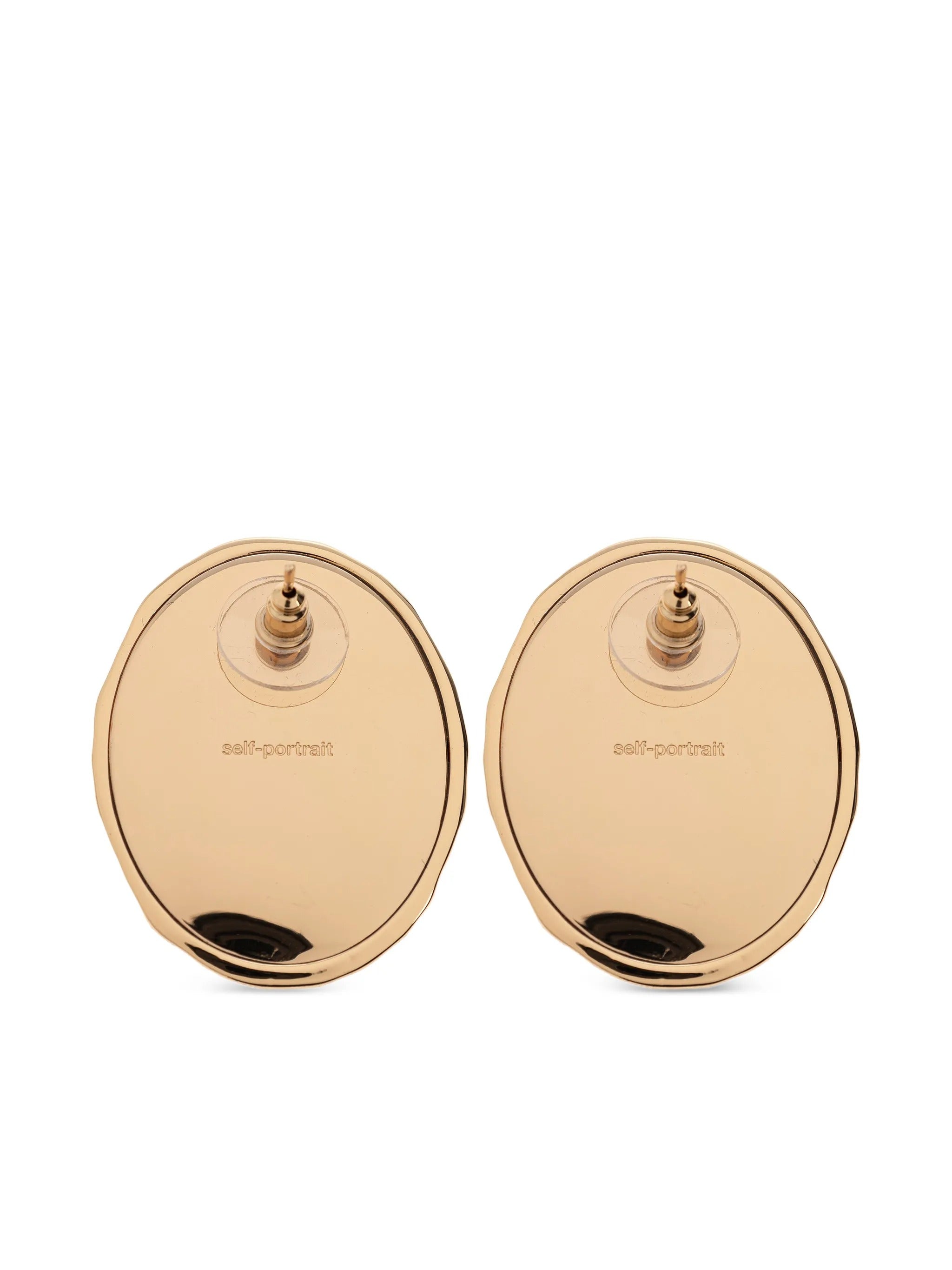 HAMMERED GOLD BLACK EARRINGS