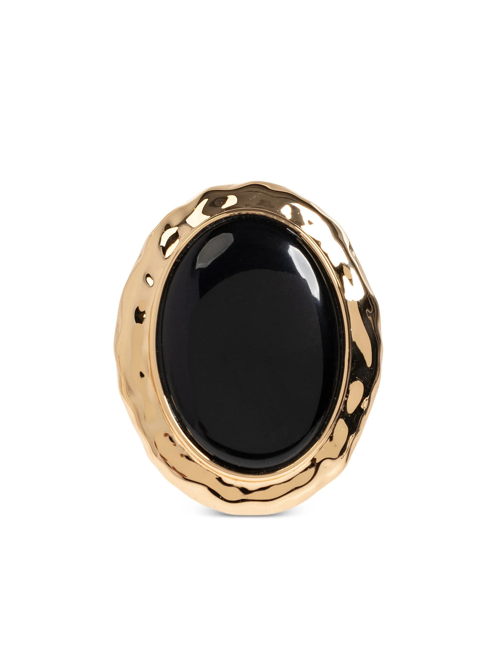 HAMMERED GOLD BLACK EARRINGS
