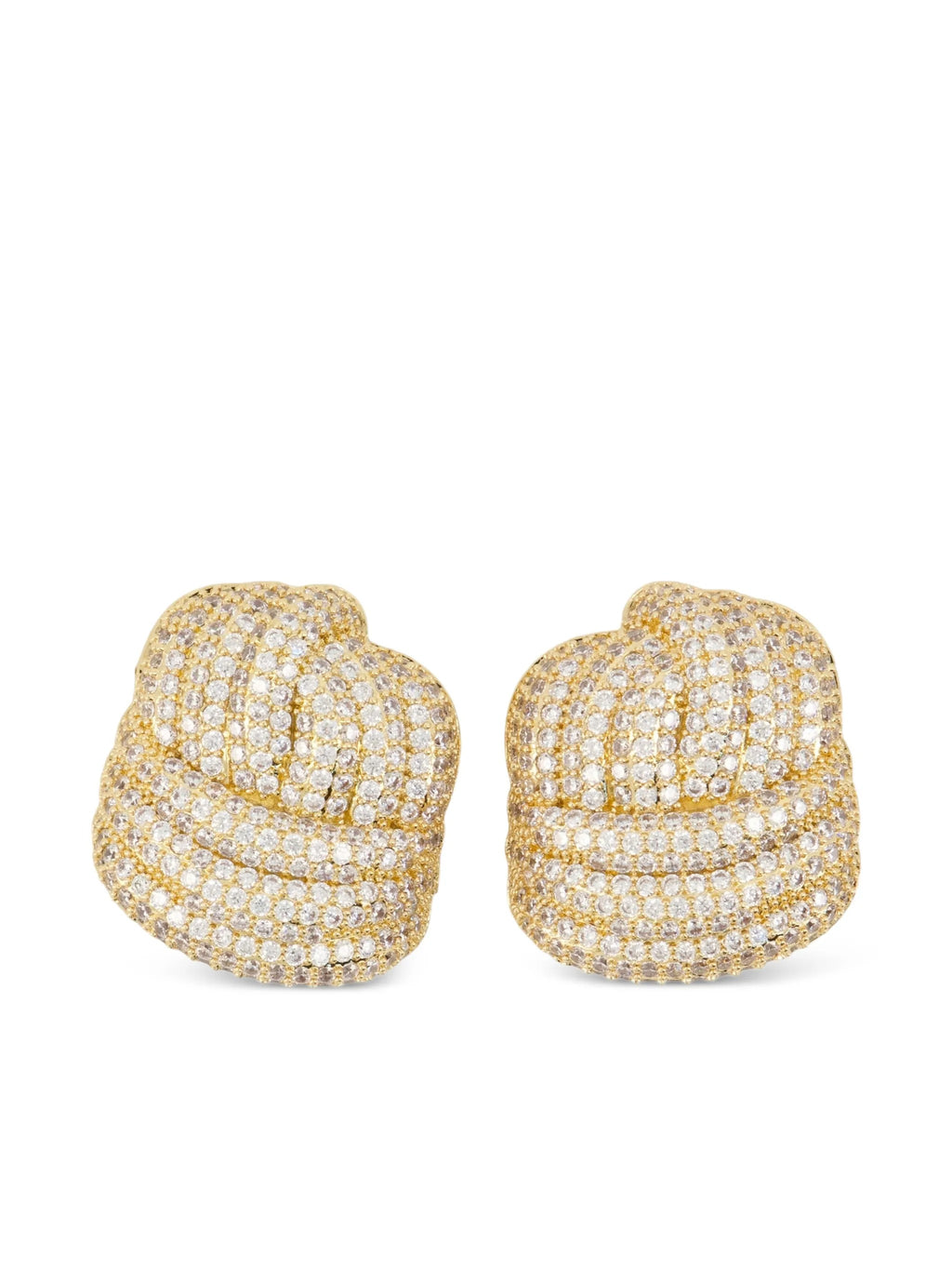GOLD CRYSTAL KNOT EARRINGS