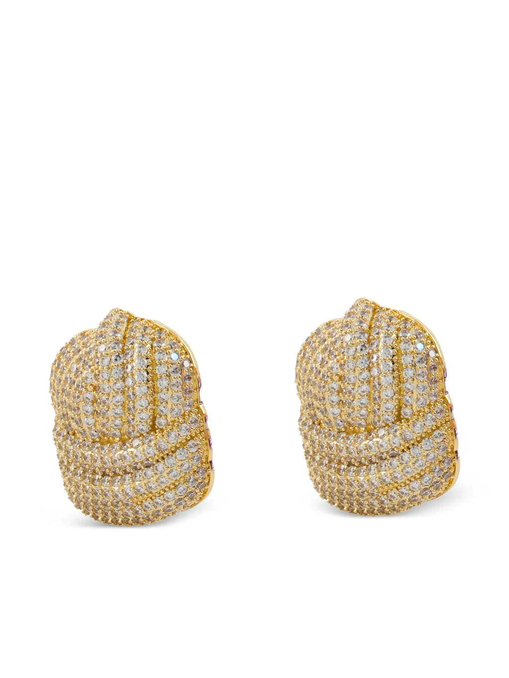 GOLD CRYSTAL KNOT EARRINGS