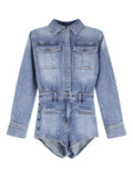 RHINESTONE DENIM PLAYSUIT