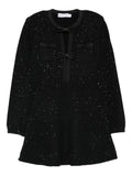 BLACK SEQUIN KNIT MINI DRESS
