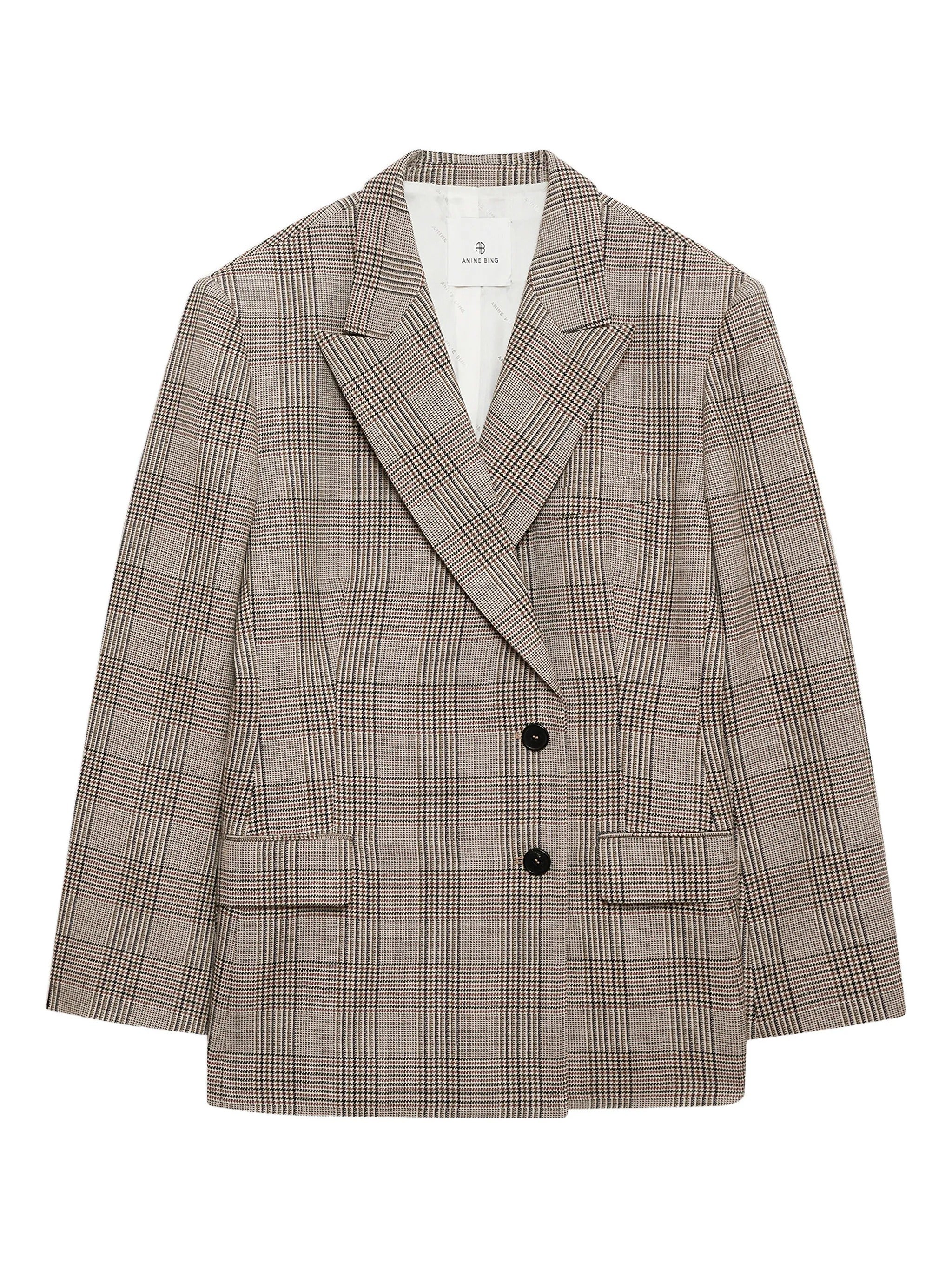 ARETHA BLAZER  BROWN PLAID