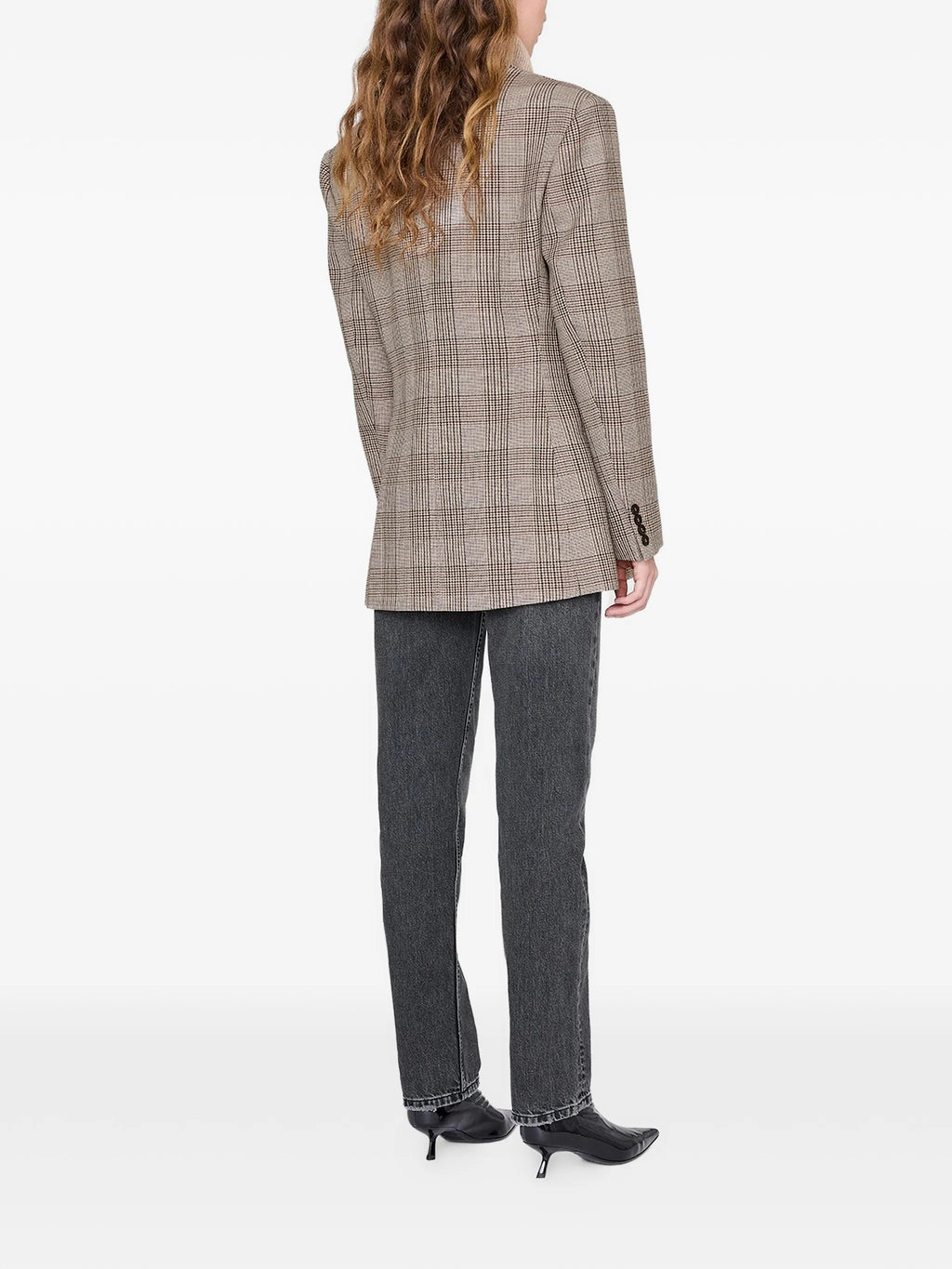 ARETHA BLAZER  BROWN PLAID