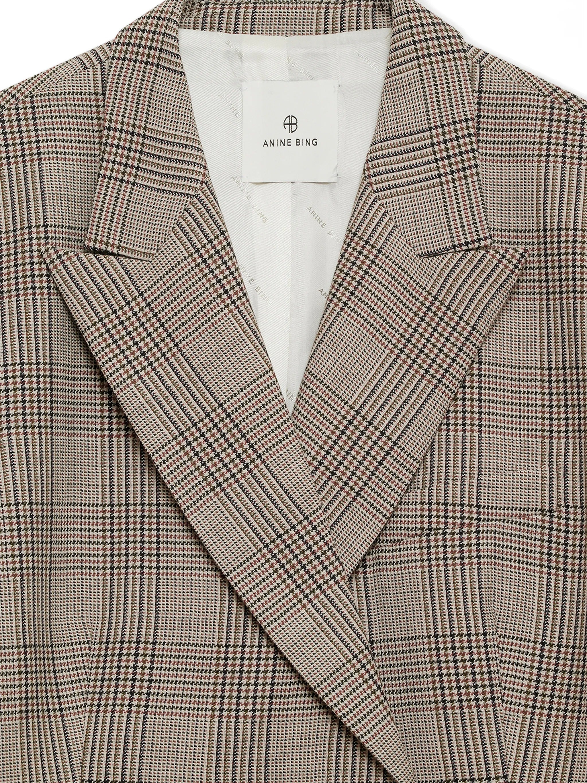 ARETHA BLAZER  BROWN PLAID
