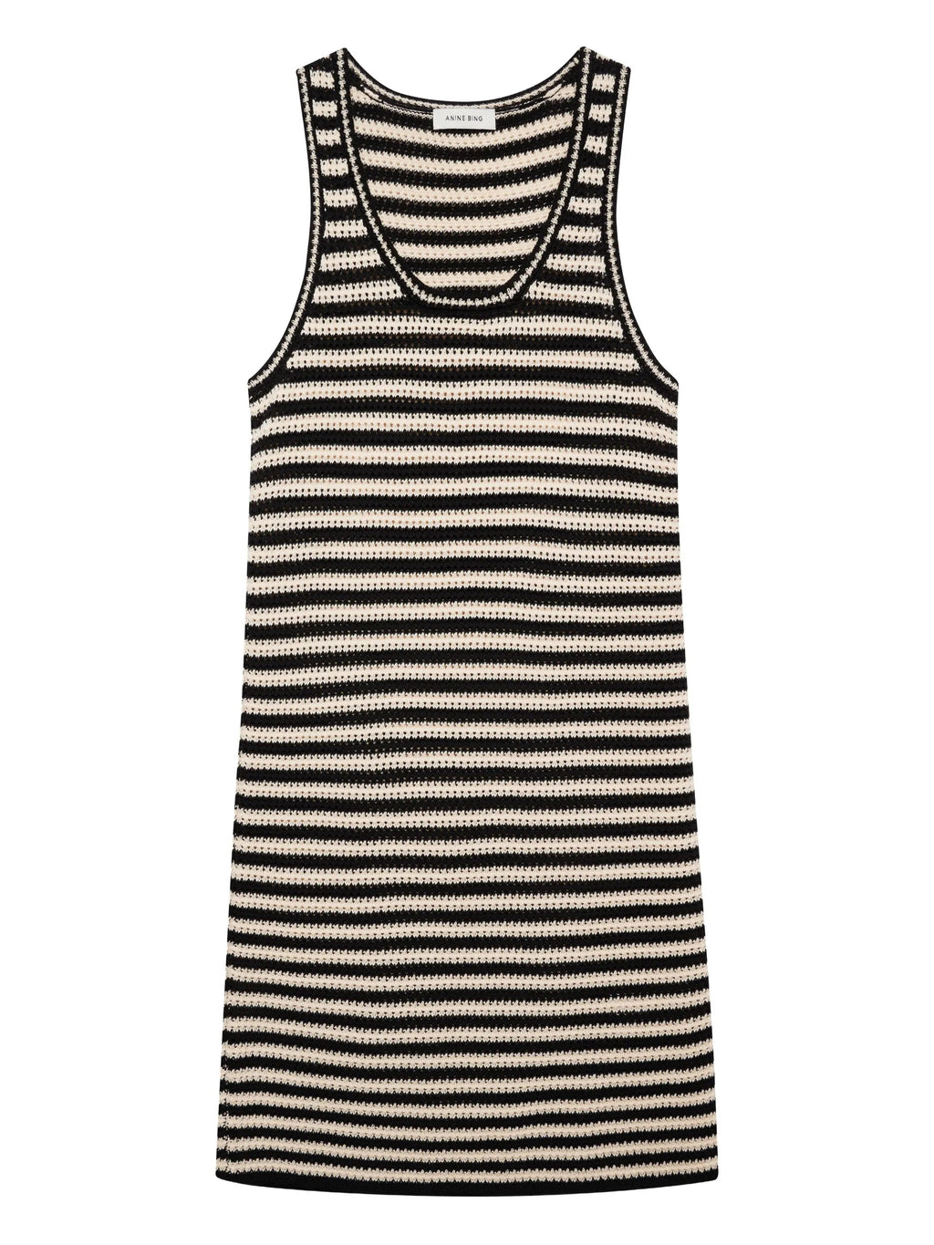 ARIE DRESS  BLACK AND IVORY STRIPE