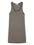 ARIE DRESS  BLACK AND IVORY STRIPE