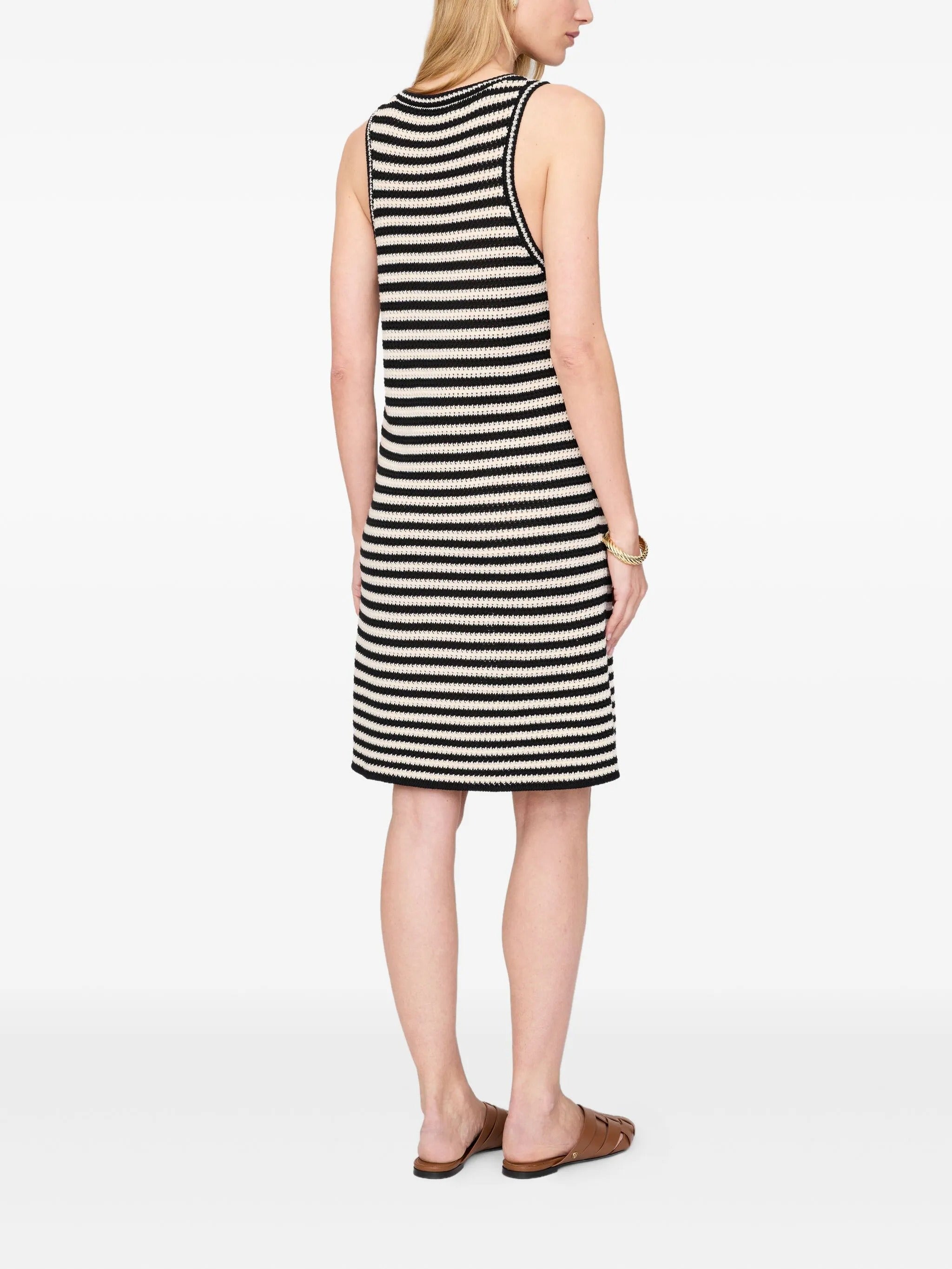 ARIE DRESS  BLACK AND IVORY STRIPE