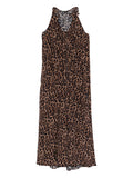 FLORA DRESS  BLACK AND BROWN LEOPARD