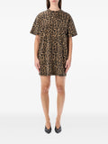 BETH MINI DRESS  BLACK AND BROWN LEOPARD