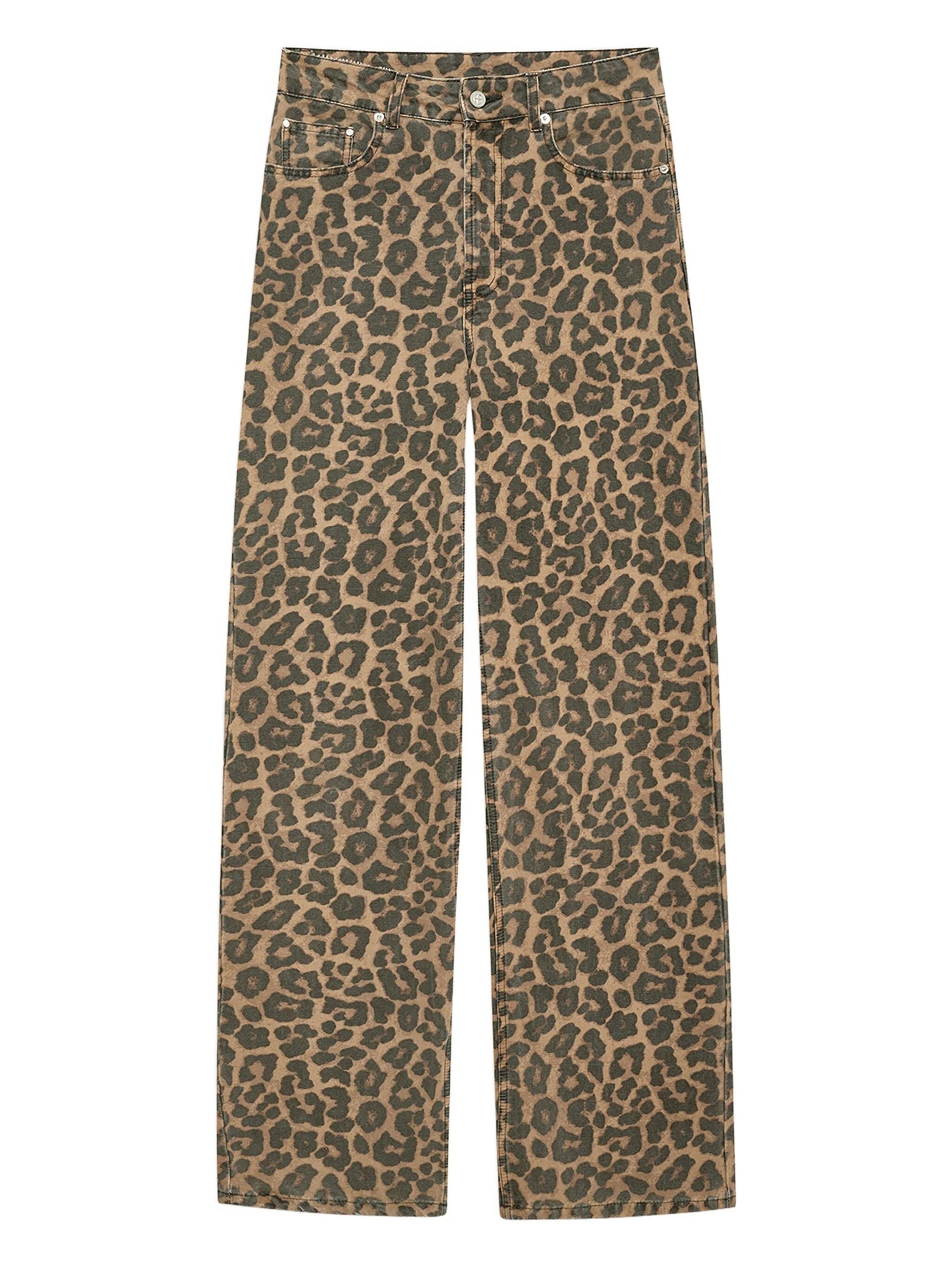 HUGH JEAN  BLACK AND BROWN LEOPARD