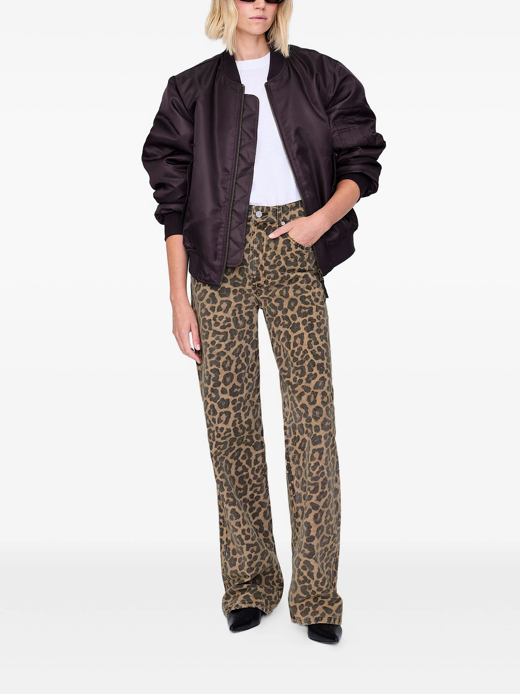 HUGH JEAN  BLACK AND BROWN LEOPARD