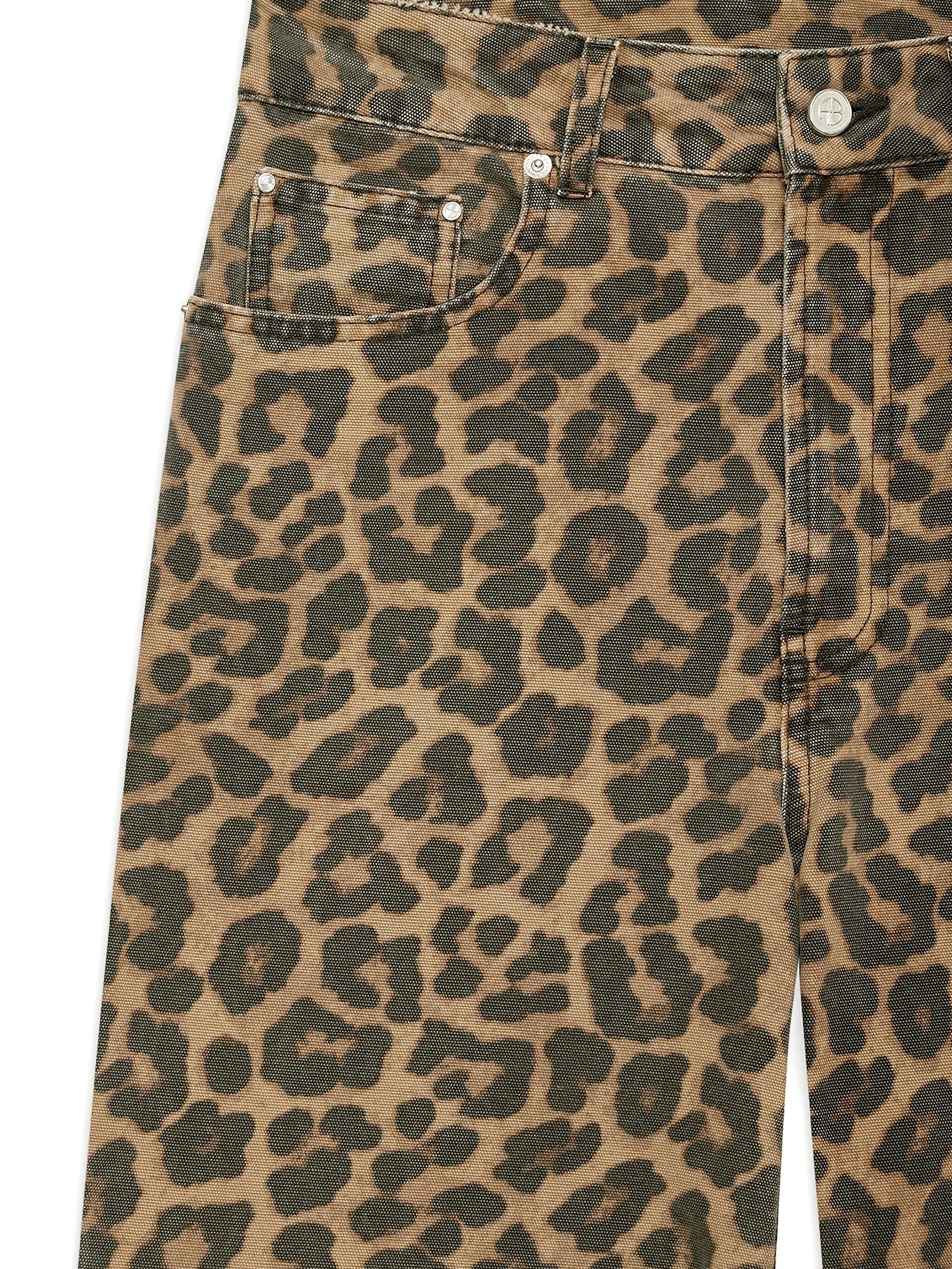 HUGH JEAN  BLACK AND BROWN LEOPARD