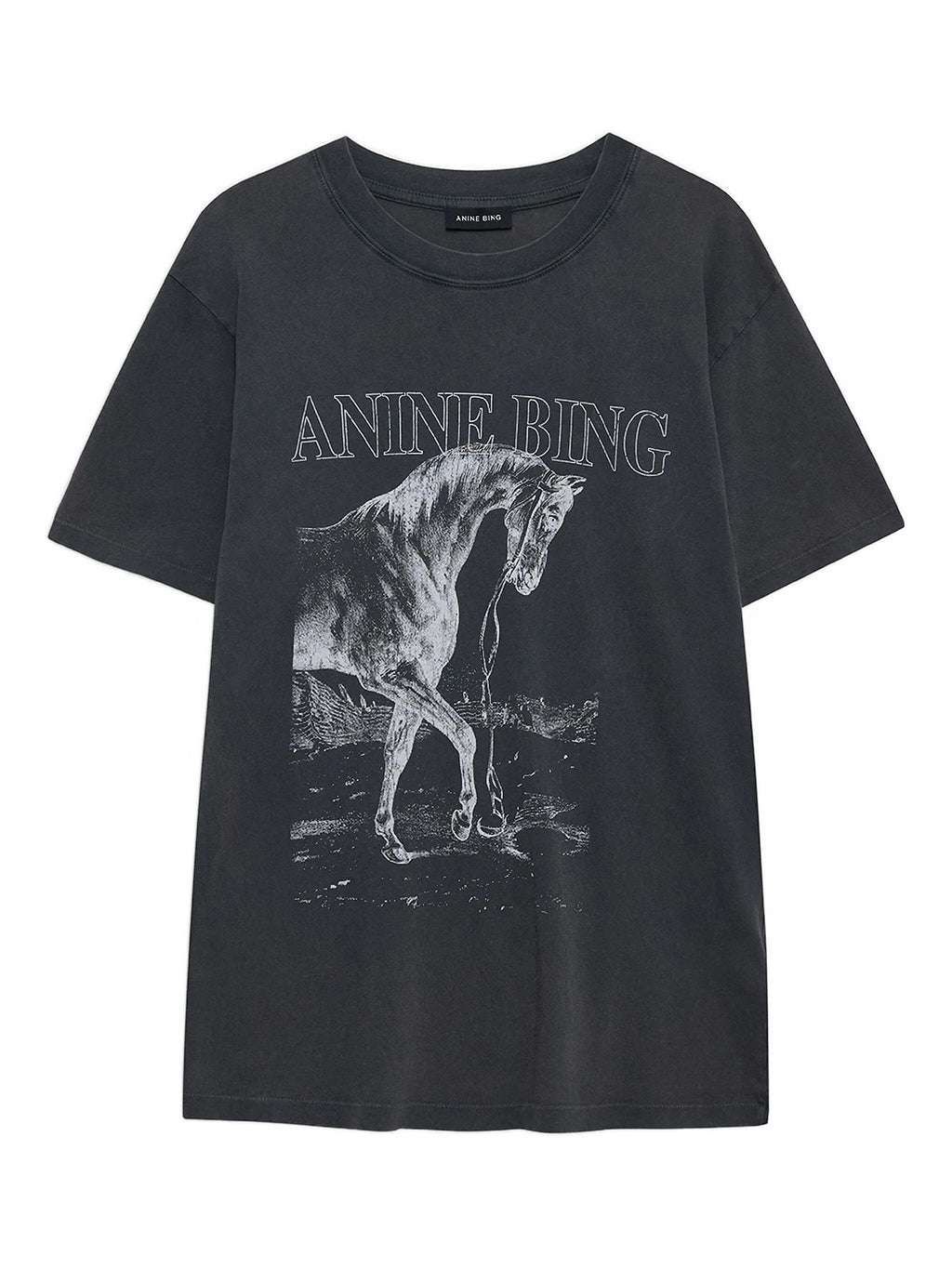LILI TEE HORSE  WASHED BLACK
