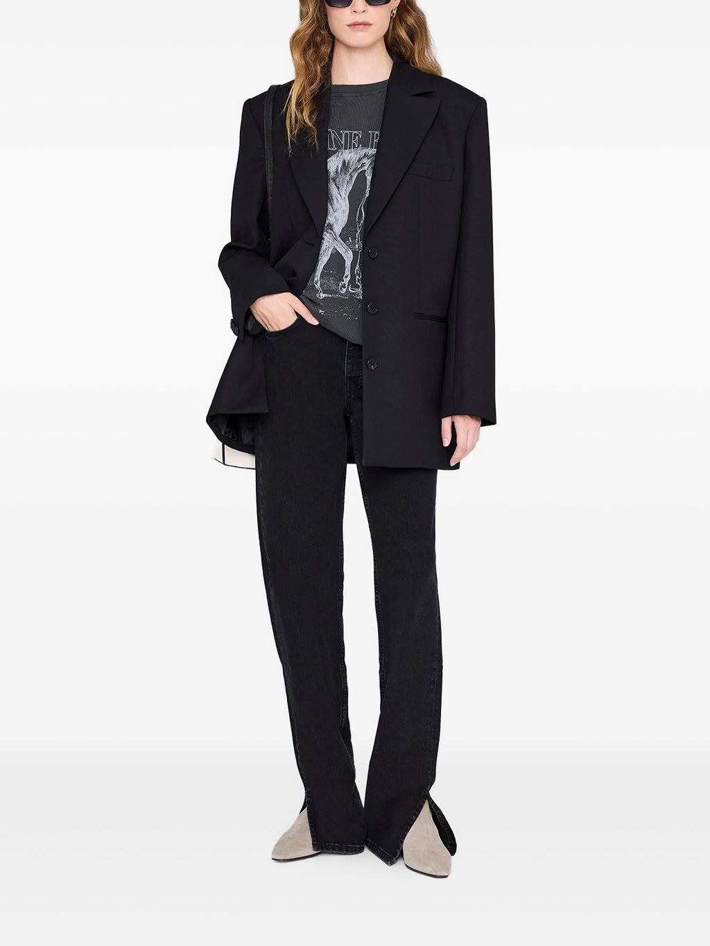 LILI TEE HORSE  WASHED BLACK