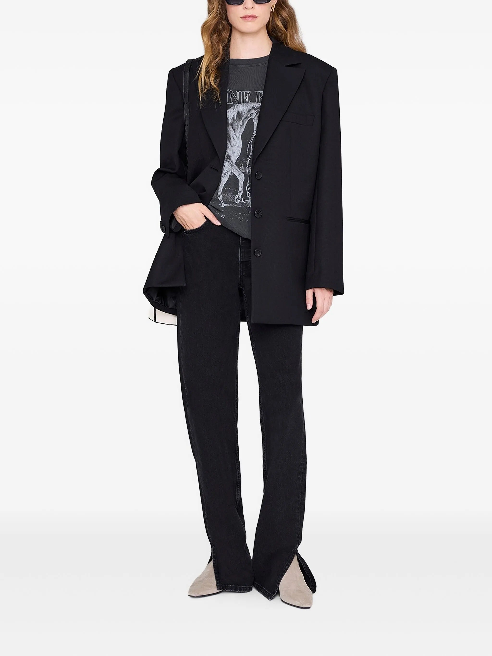 LILI TEE HORSE  WASHED BLACK