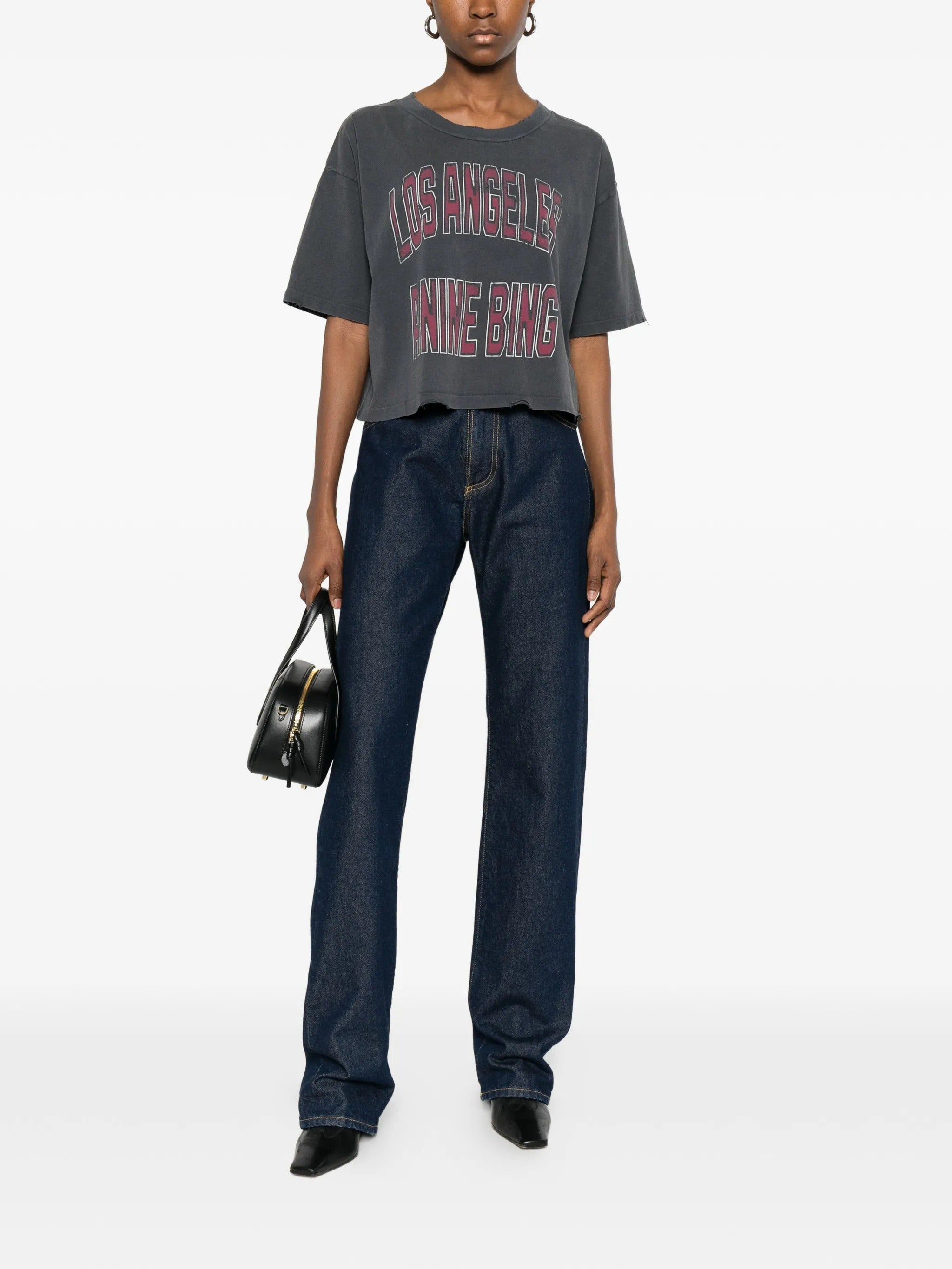 JOHNNY CROPPED TEE  WASHED BLACK