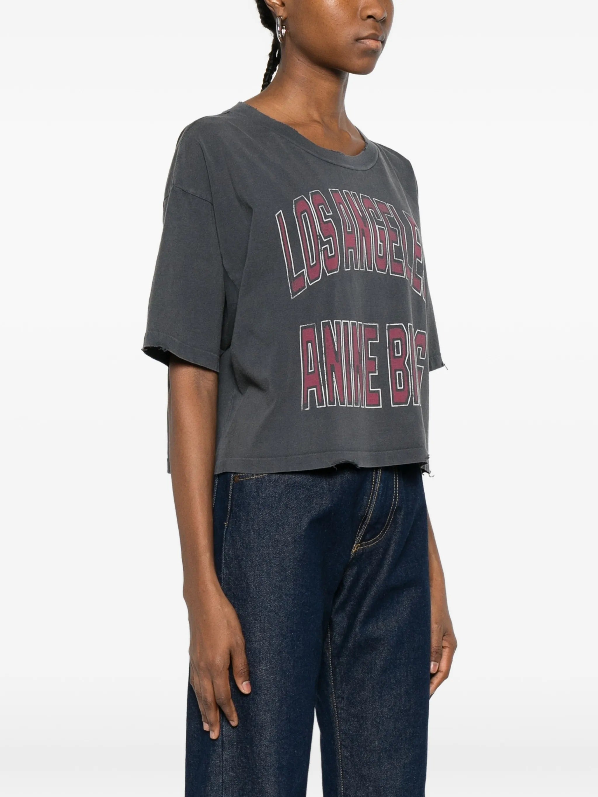 JOHNNY CROPPED TEE  WASHED BLACK