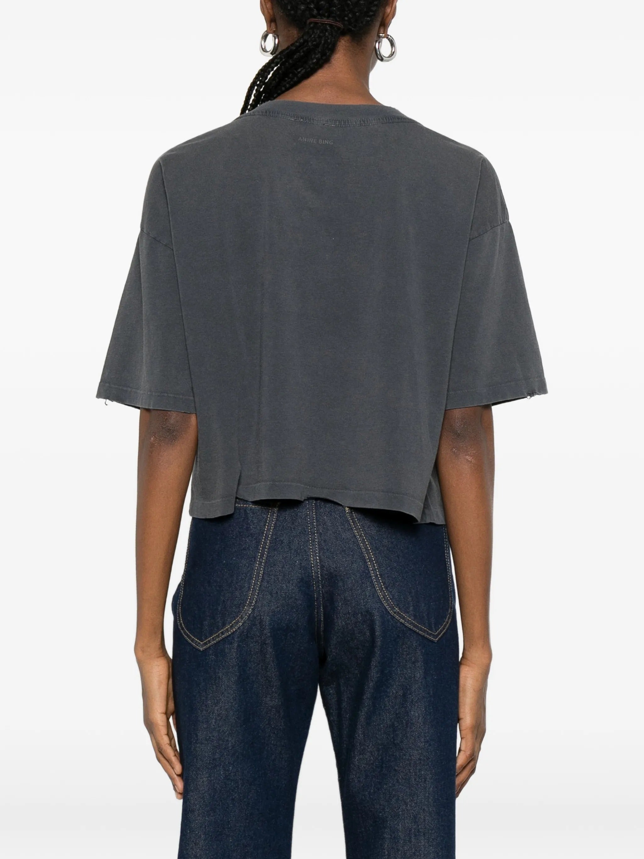 JOHNNY CROPPED TEE  WASHED BLACK