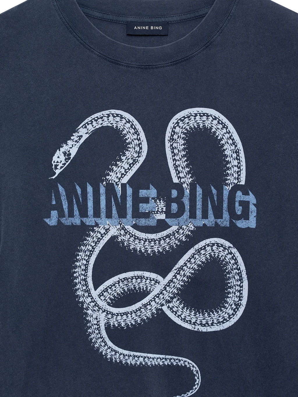 LILI TEE SNAKE  WASHED BLACK