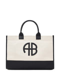 MEDIUM LARA TOTE  NATURAL CANVAS WITH BLACK
