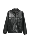 RORY JACKET - BLACK RECYCLED LEATHER