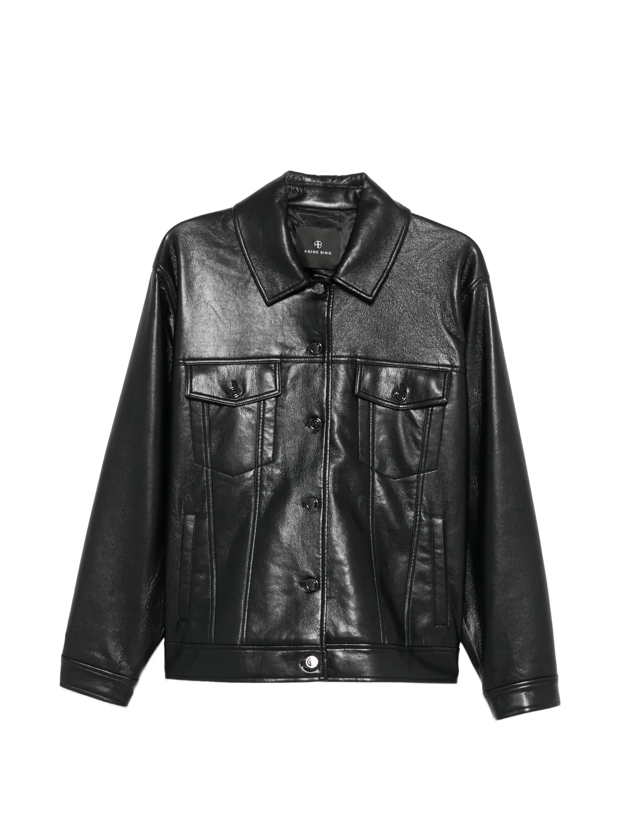 RORY JACKET - BLACK RECYCLED LEATHER
