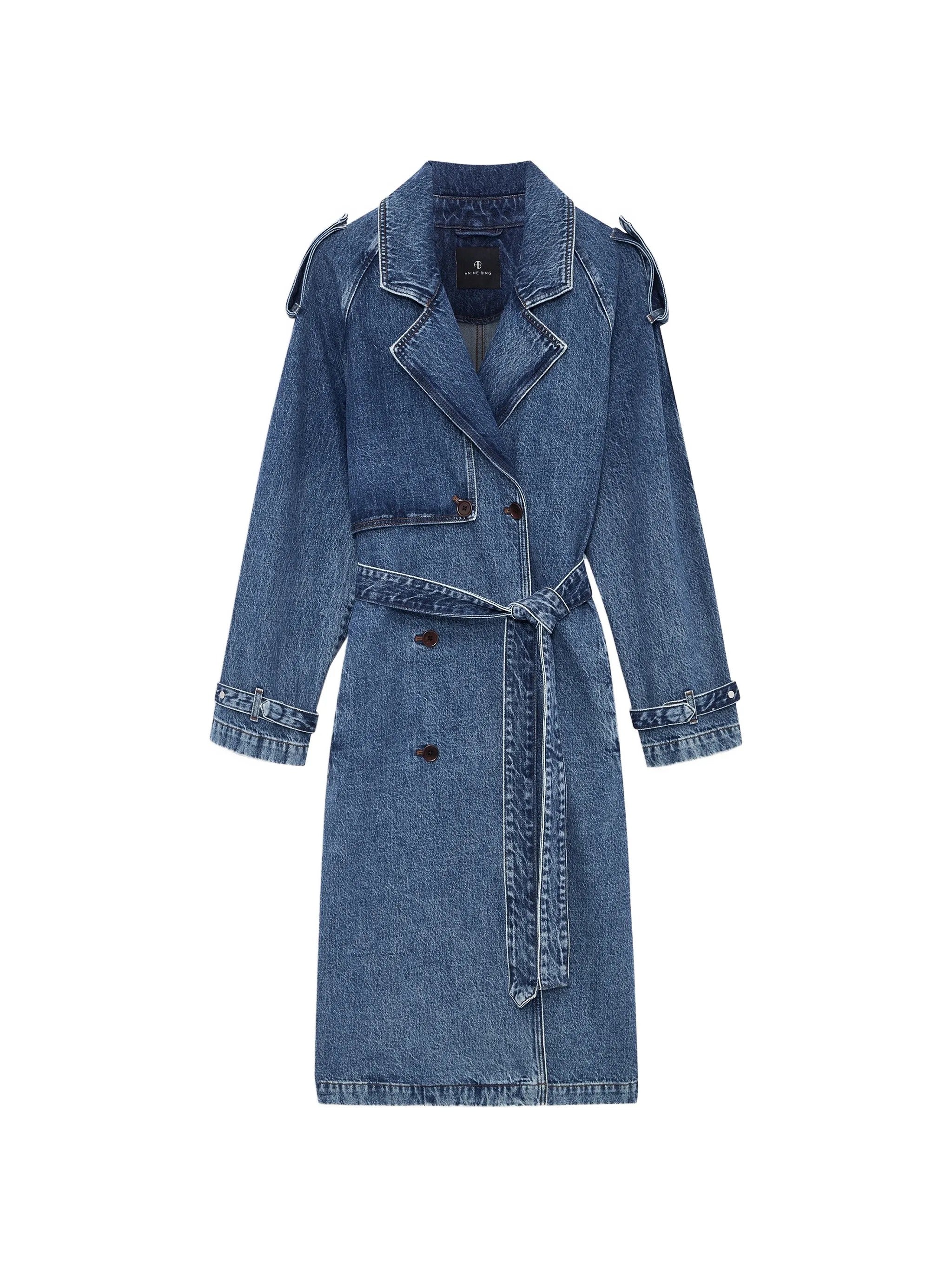 RICKIE MAXI TRENCH - Cabana Blue