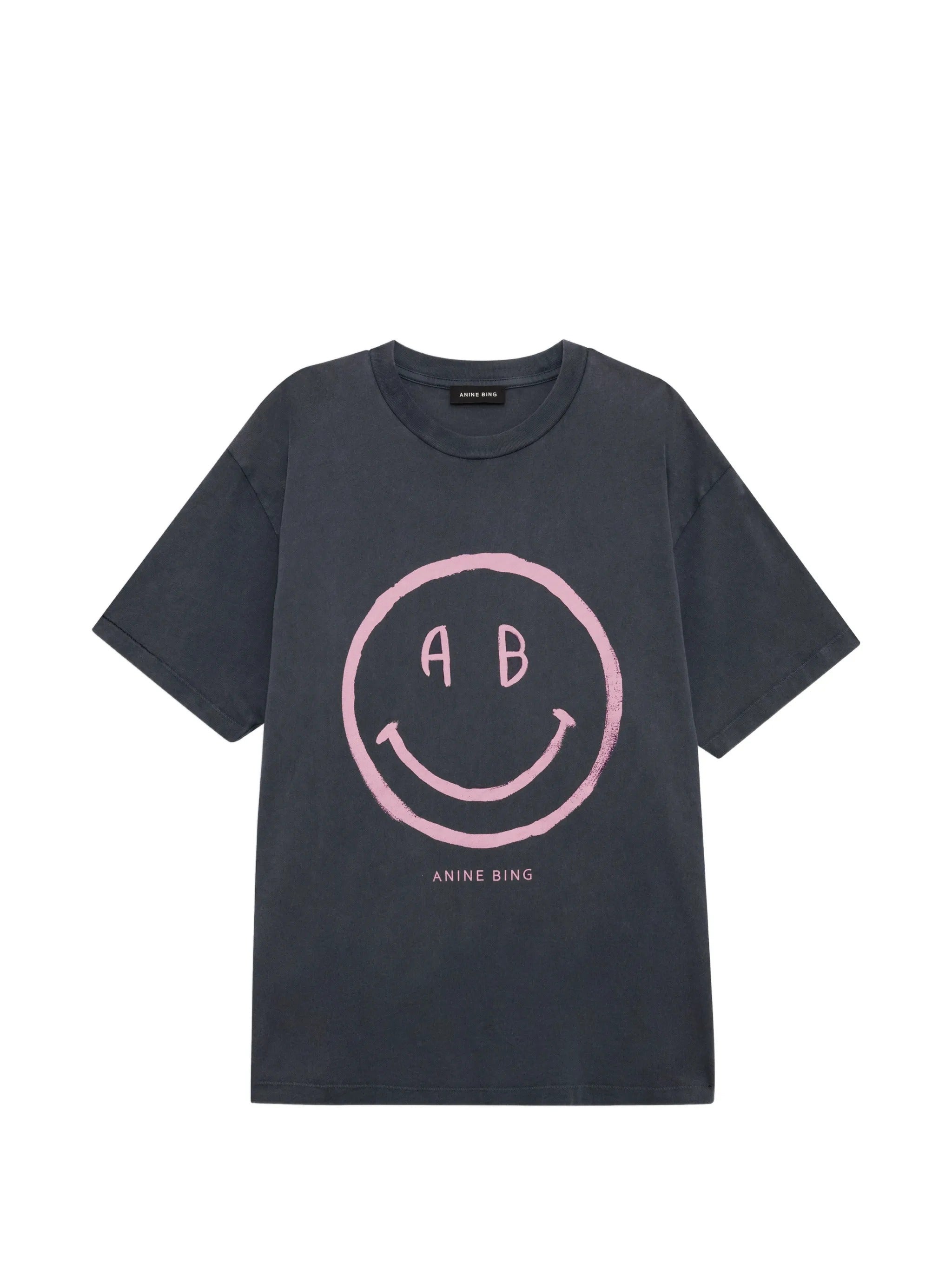 CADE TEE SMILEY - WASHED GREY