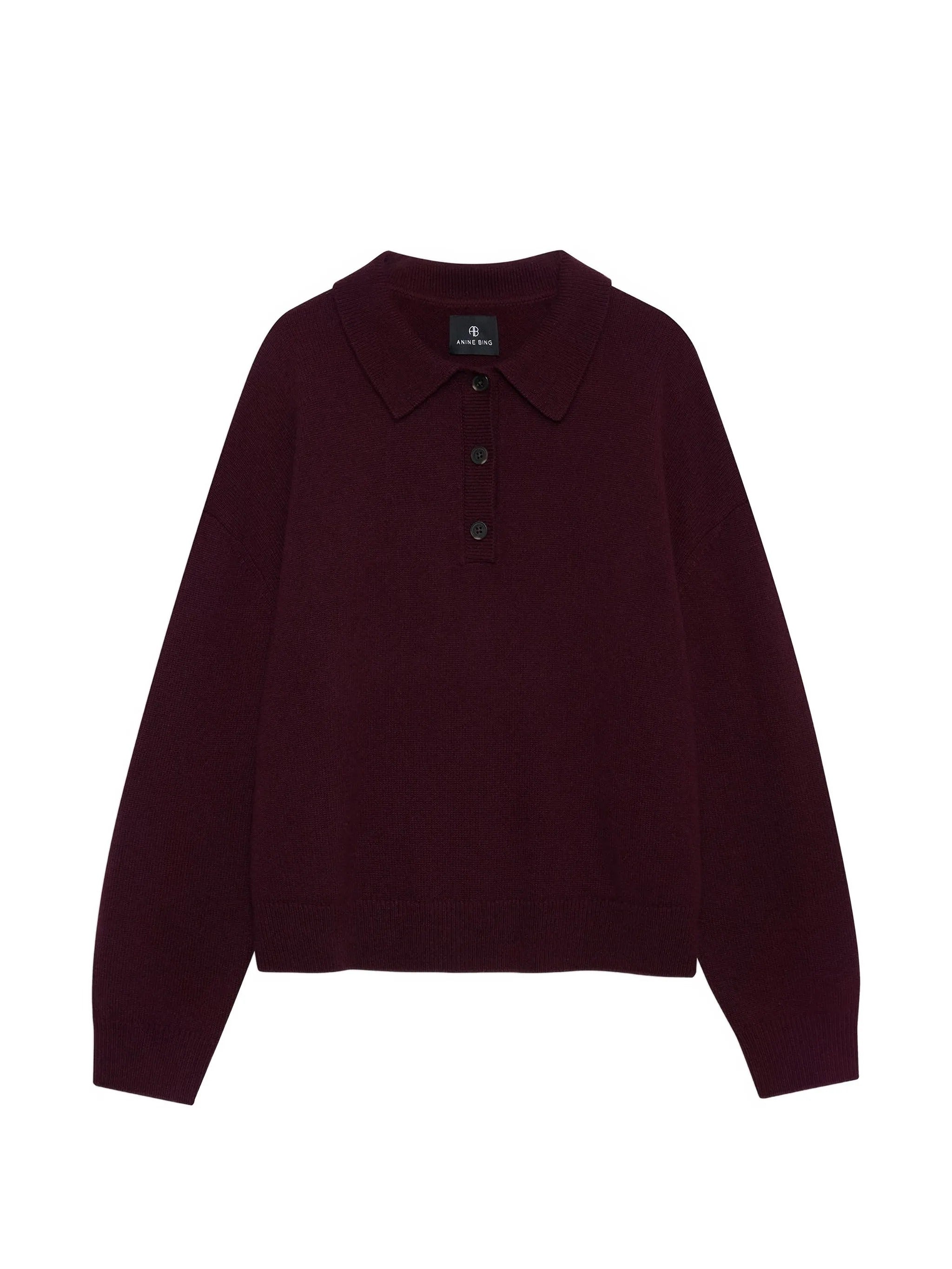 LEE POLO SWEATER - FIG